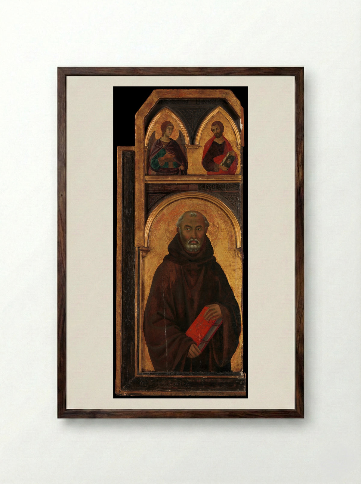 Saint Benedict - Segna di Buonaventura - Framed Print Dark Wood