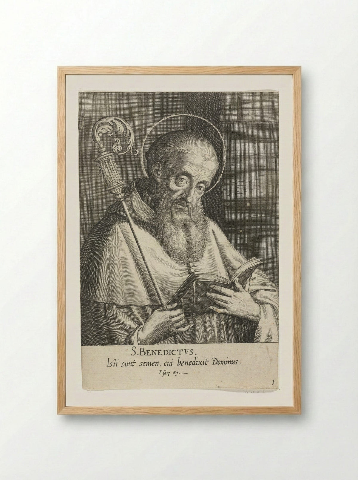 Saint Benedict - Dominicus Custos - Framed Print Wood