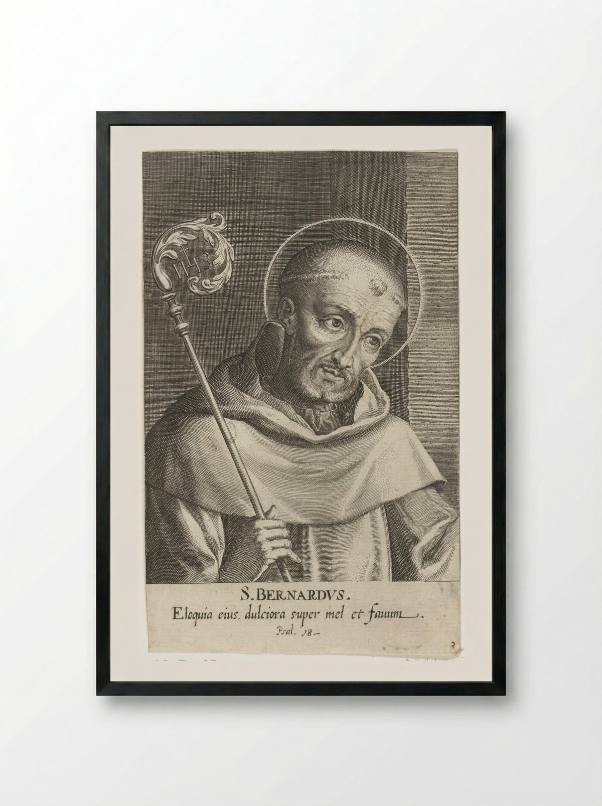 Saint Bernard of Clairvaux - Dominicus Custos - Framed Print Black