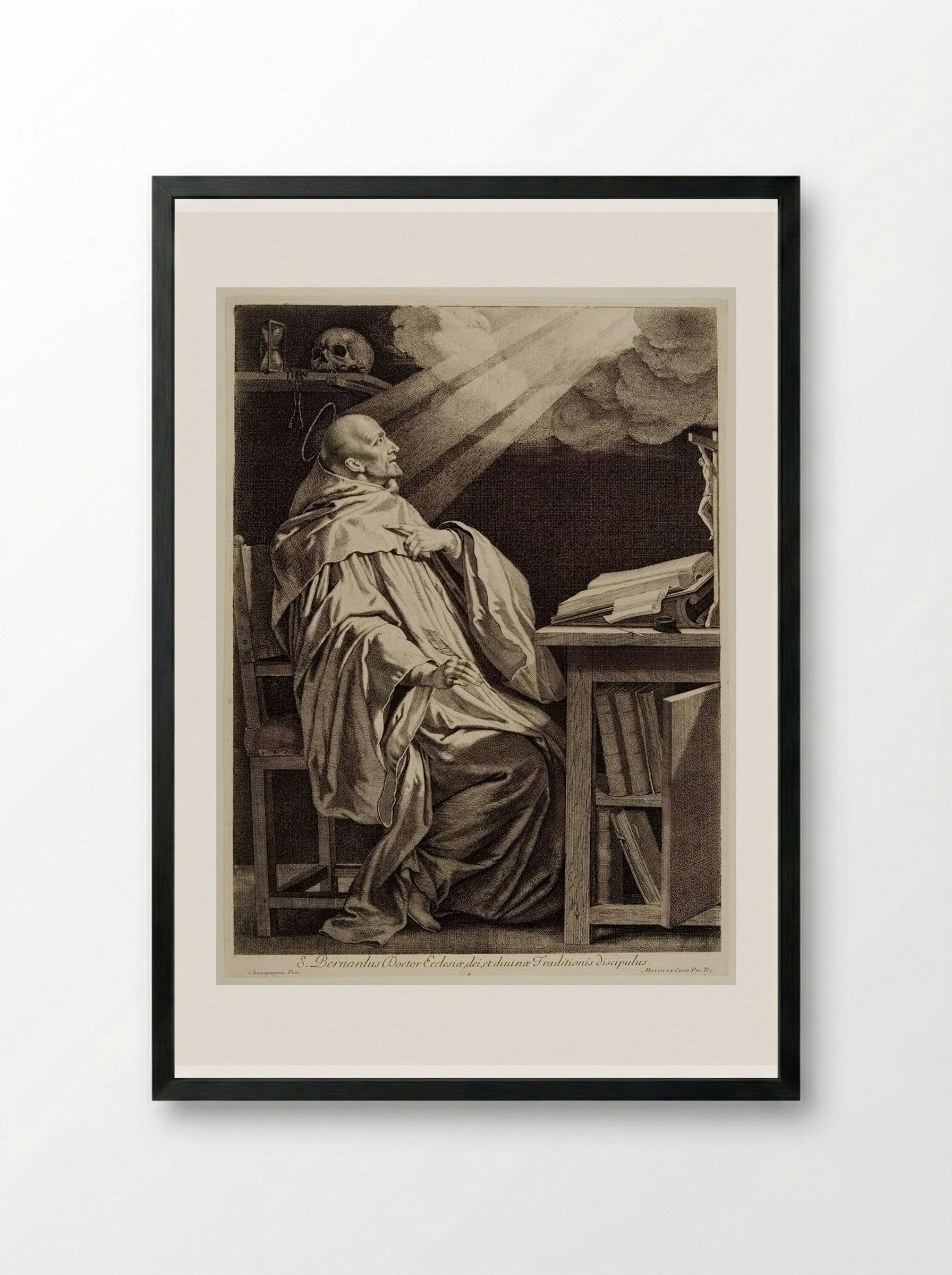 Saint Bernard of Clairvaux - Jean Morin - Framed Print Black