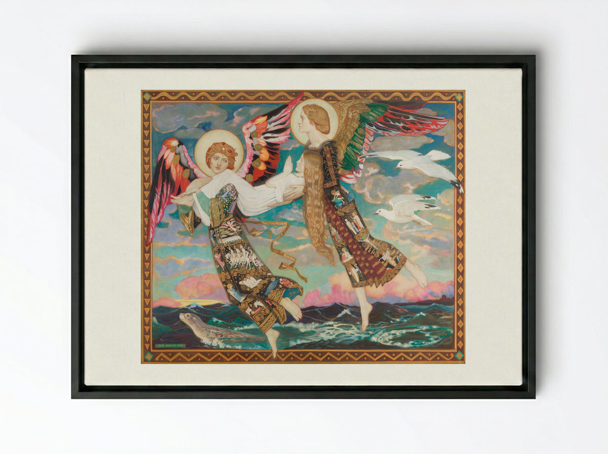 Saint Bride - John Duncan - Framed Canvas Black