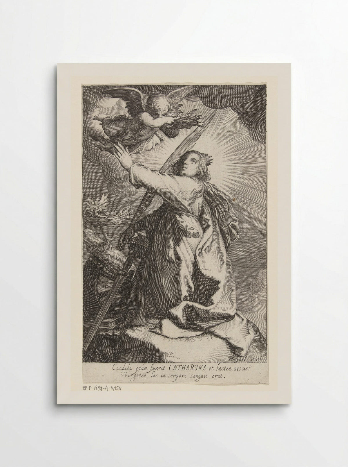 Saint Catherine of Alexandria with Palm Branch, Sword, and Broken Wheel - Boëtius Adamsz. Bolswert - Poster