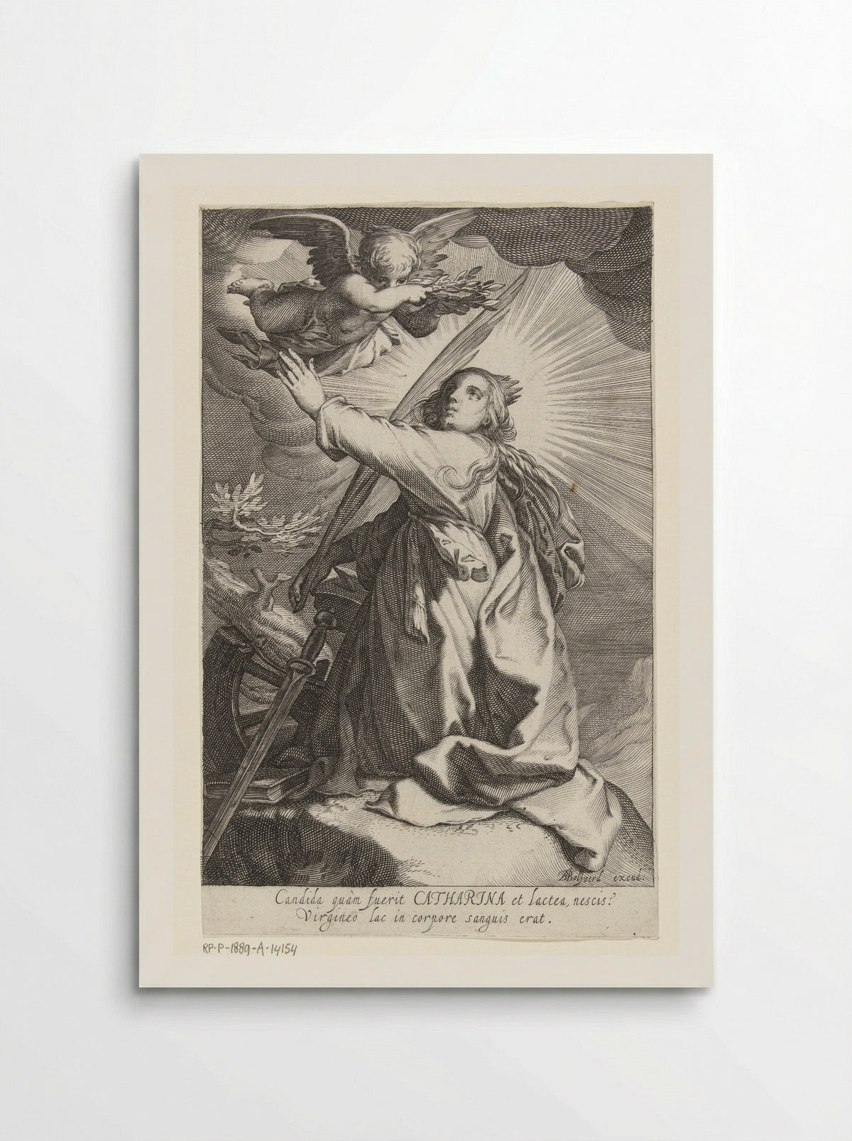 Saint Catherine of Alexandria with Palm Branch, Sword, and Broken Wheel - Boëtius Adamsz. Bolswert - Poster