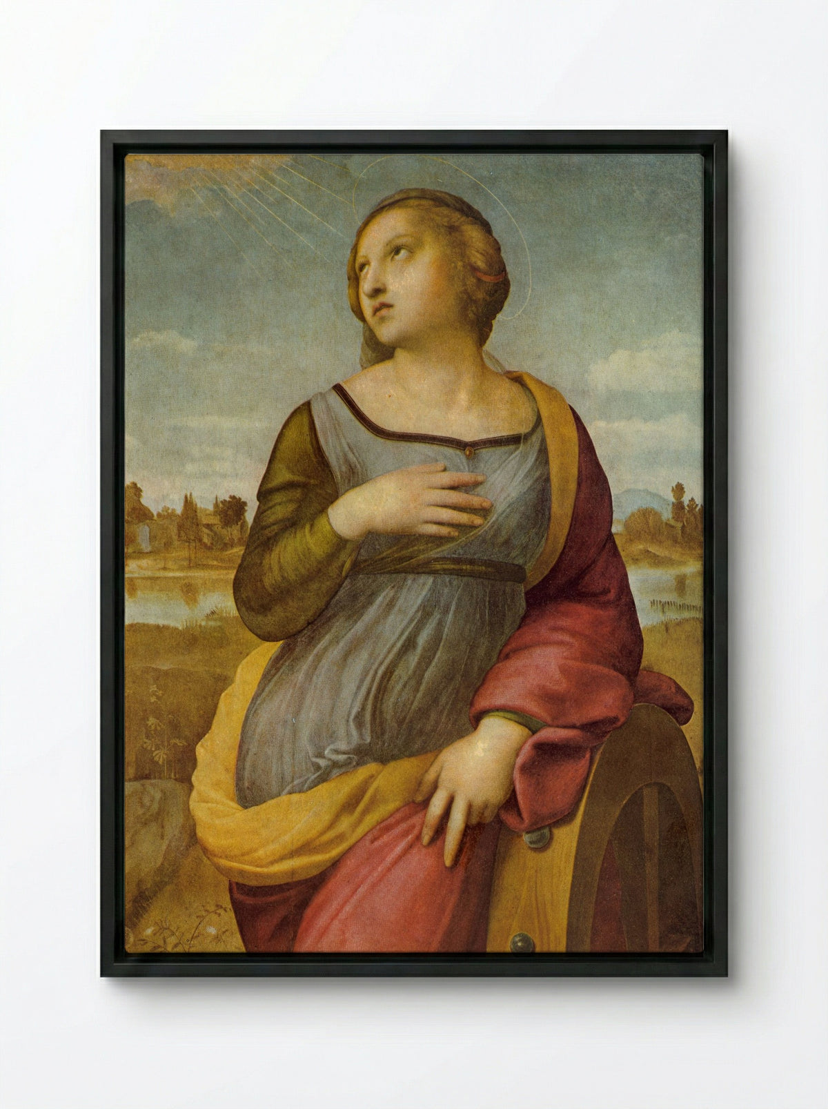 Saint Catherine of Alexandria - Raphael - Framed Canvas Black
