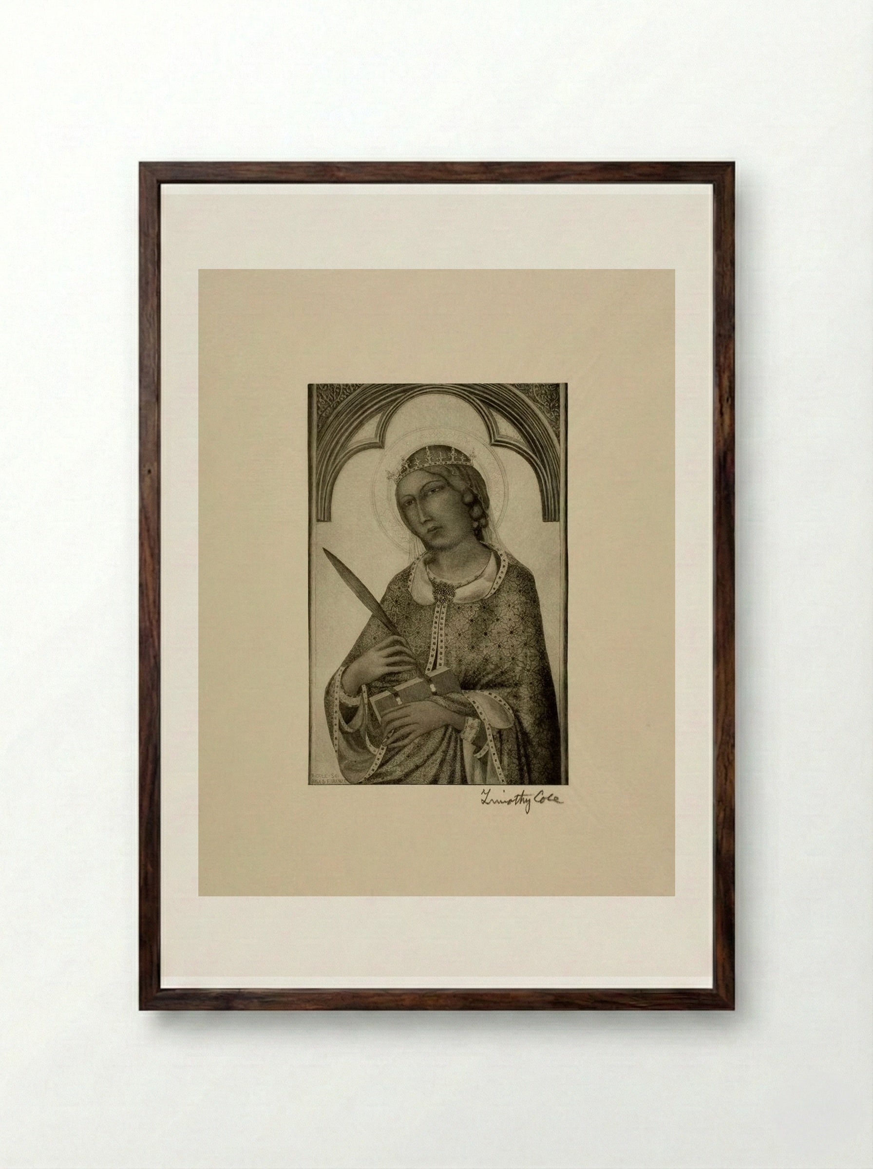 Saint Catherine of Alexandria - Timothy Cole - Framed Print Dark Wood