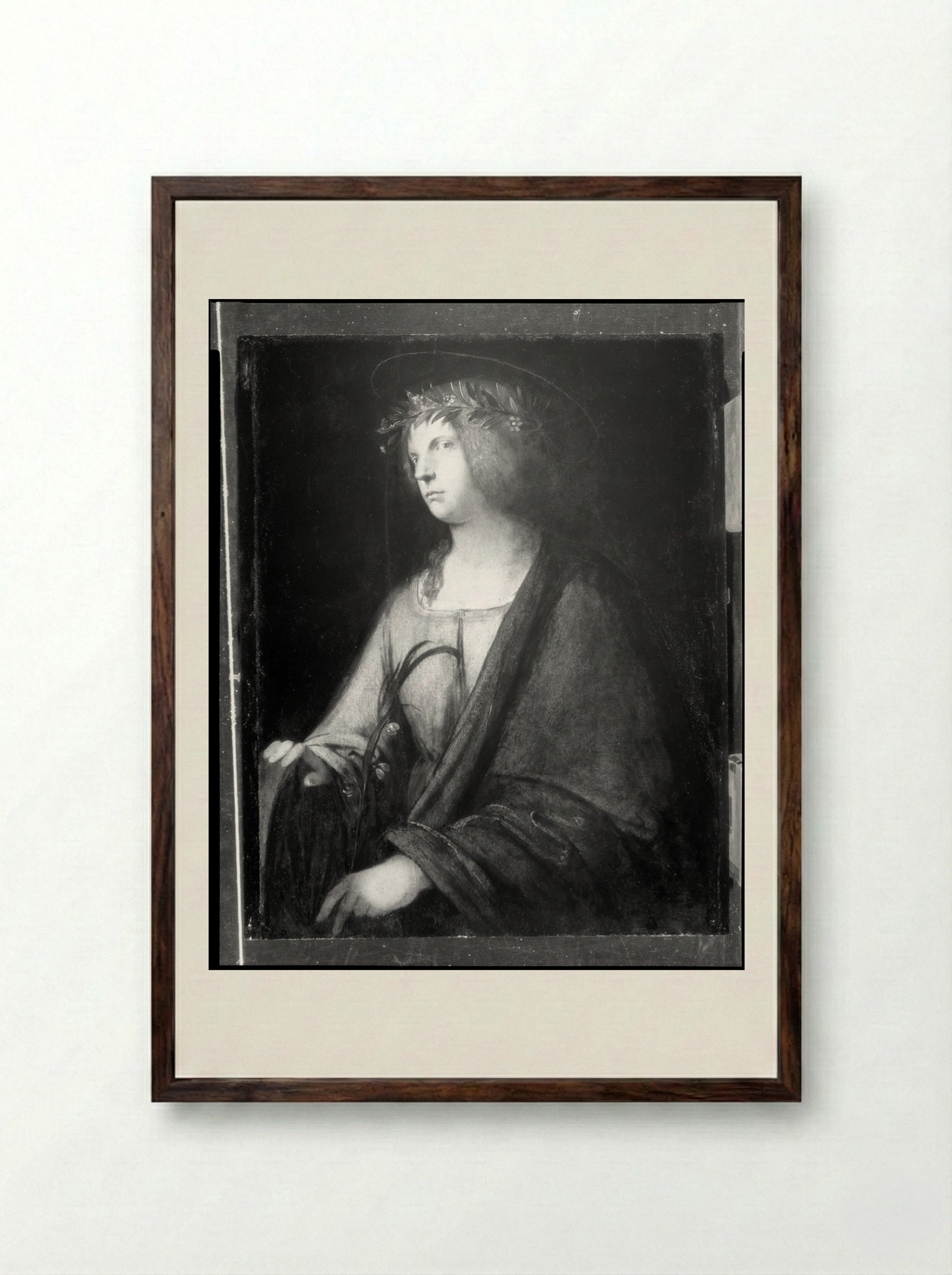 Saint Catherine of Alexandria - Girolamo Romanino - Framed Print Dark Wood