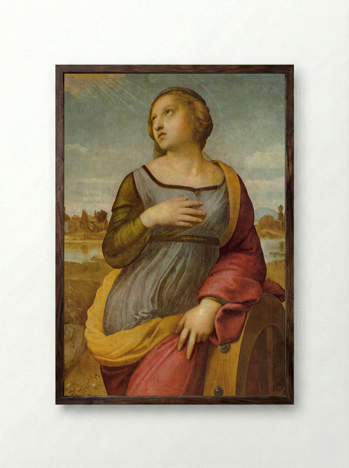 Saint Catherine of Alexandria - Raphael - Framed Print Dark Wood