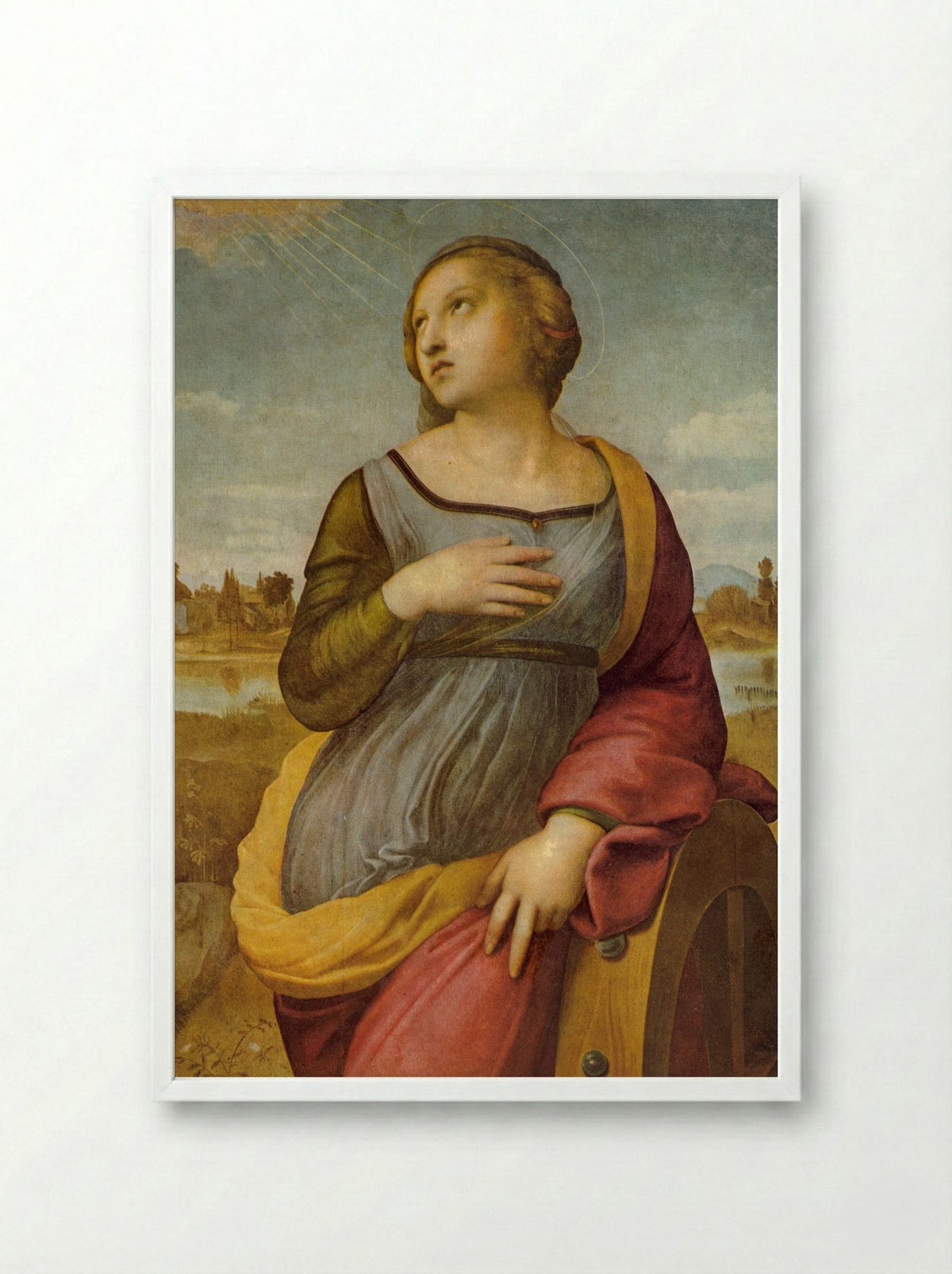 Saint Catherine of Alexandria - Raphael - Framed Print White