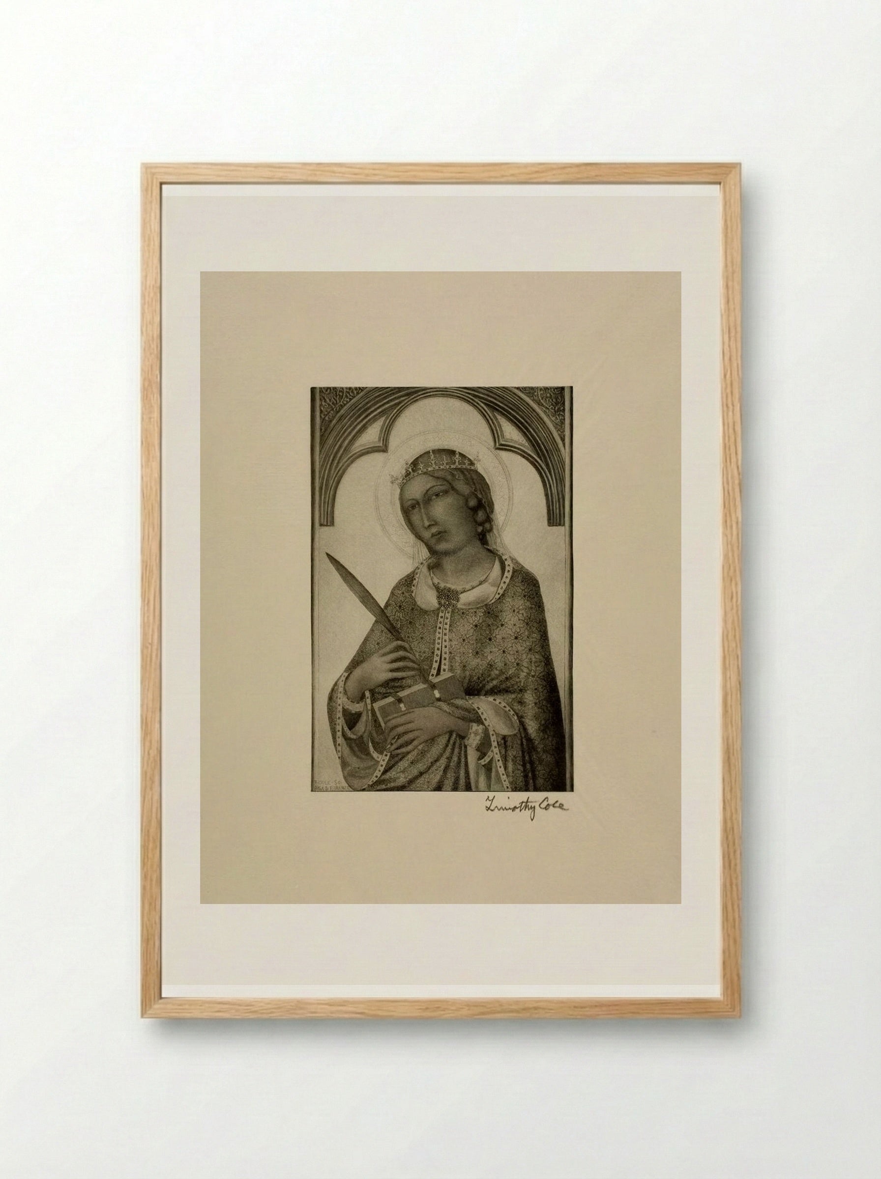 Saint Catherine of Alexandria - Timothy Cole - Framed Print Wood