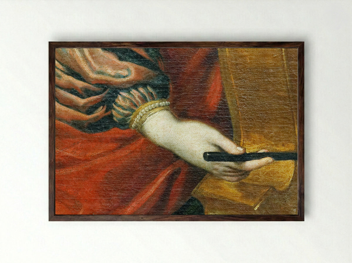 Saint Cecilia Playing the Viol - Domenichino - Framed Print Dark Wood