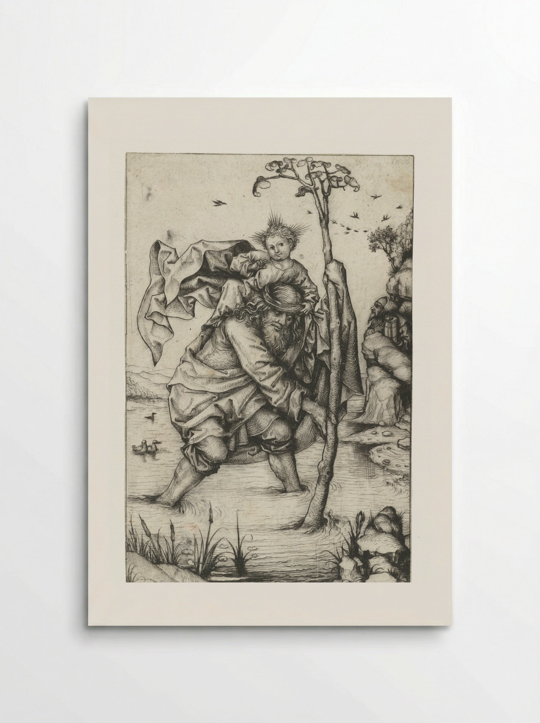 Saint Christopher (Large Version) - Meester van het Amsterdamse Kabinet - Poster