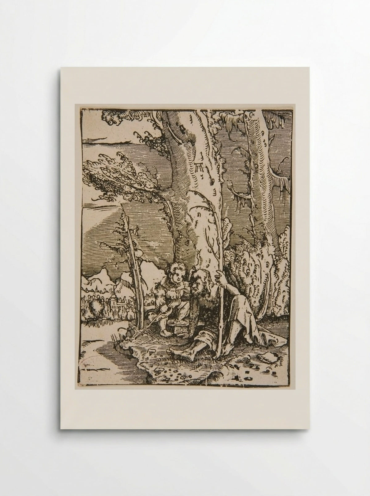 Saint Christopher Seated with the Infant Christ - Albrecht Altdorfer - Poster