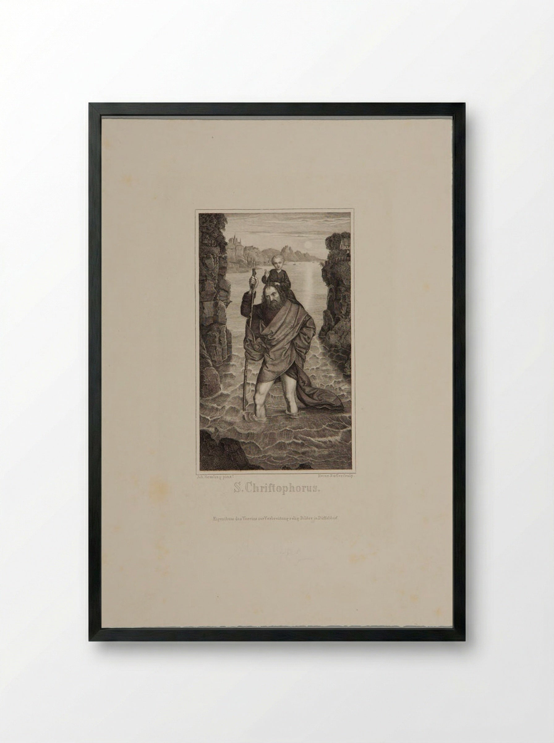 Saint Christopher - Heinrich Nüsser - Framed Print Black