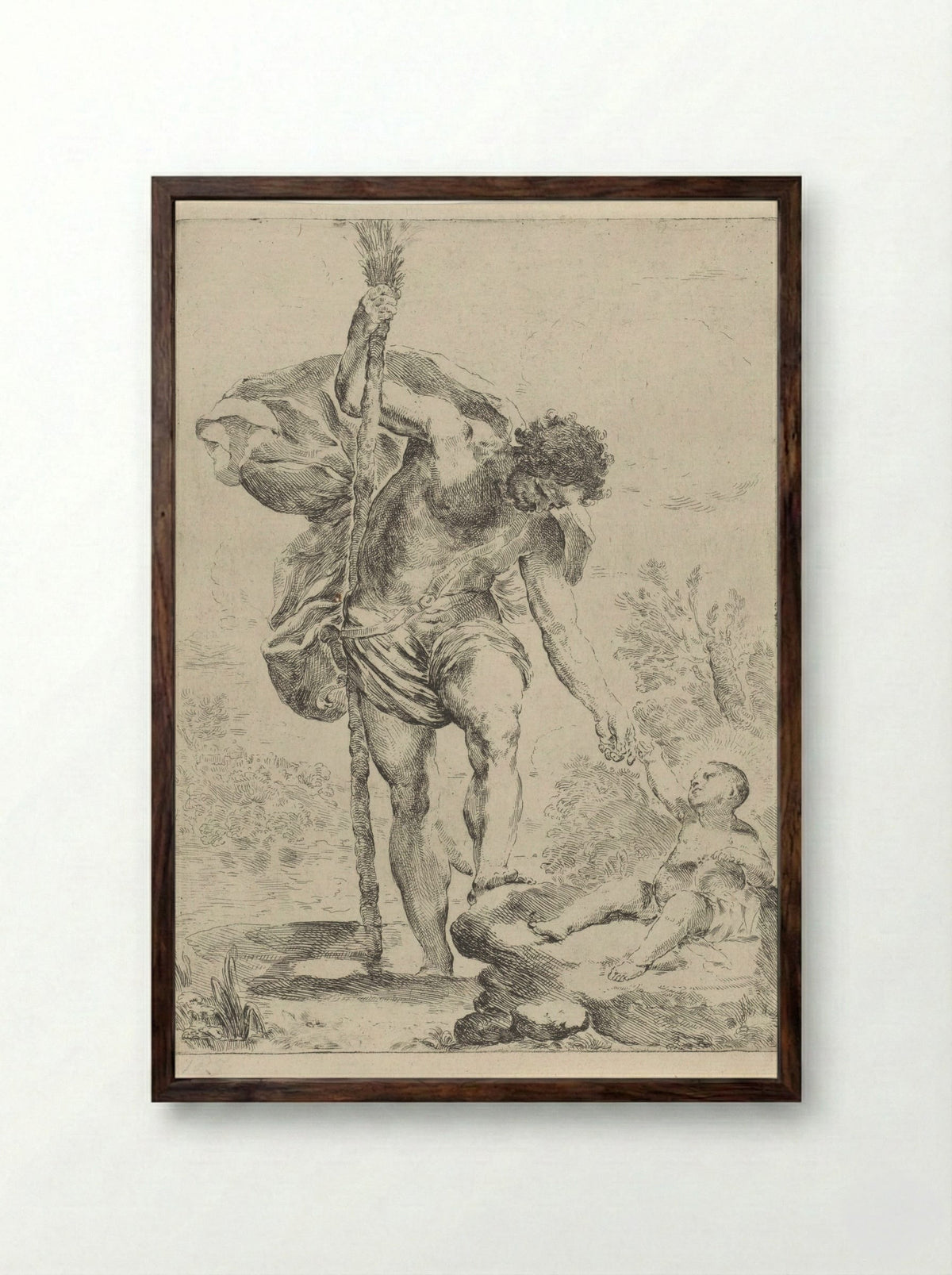 Saint Christopher - Francesco Amato - Framed Print Dark Wood