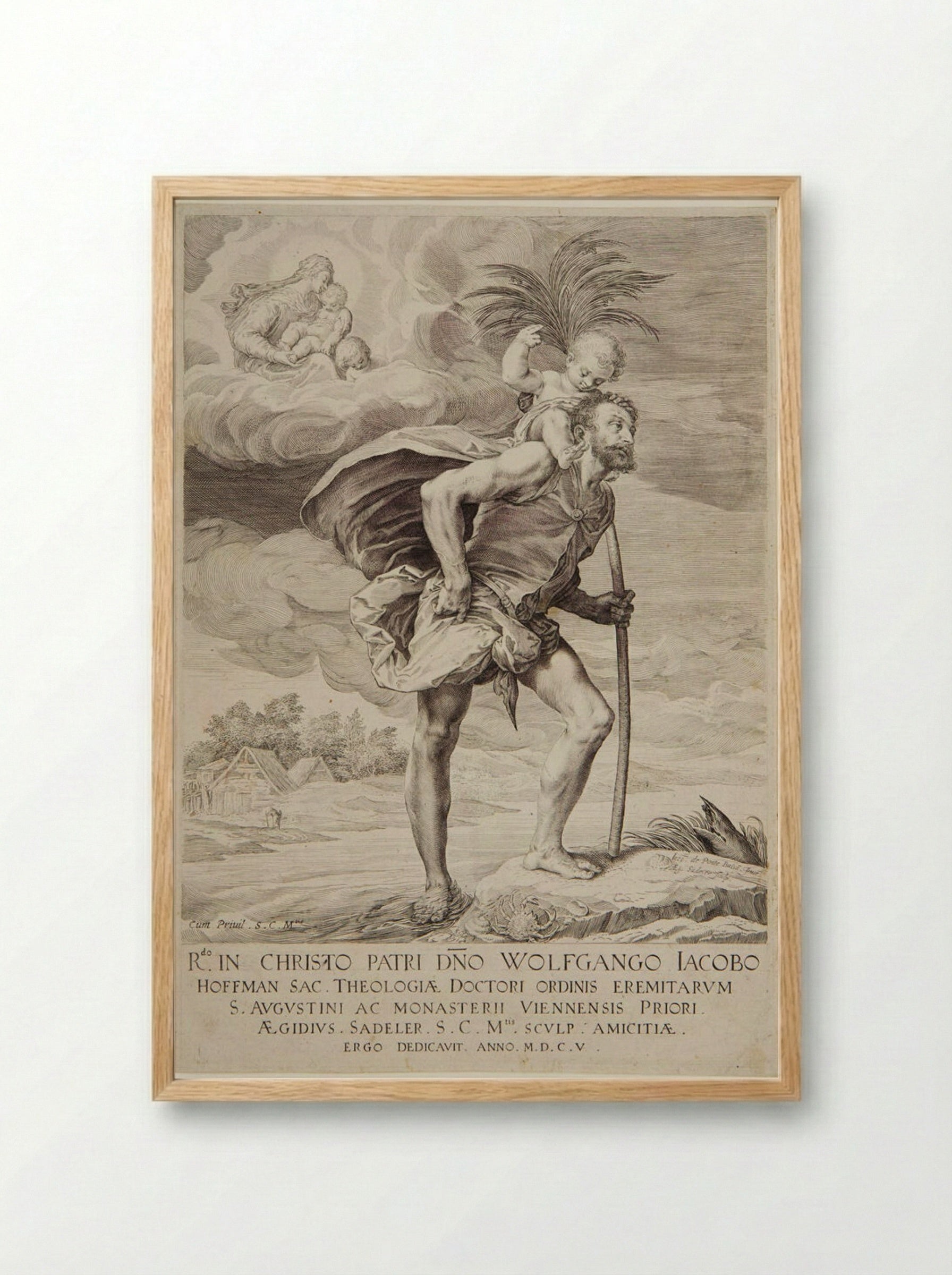Saint Christopher - Aegidius Sadeler II - Framed Print Wood