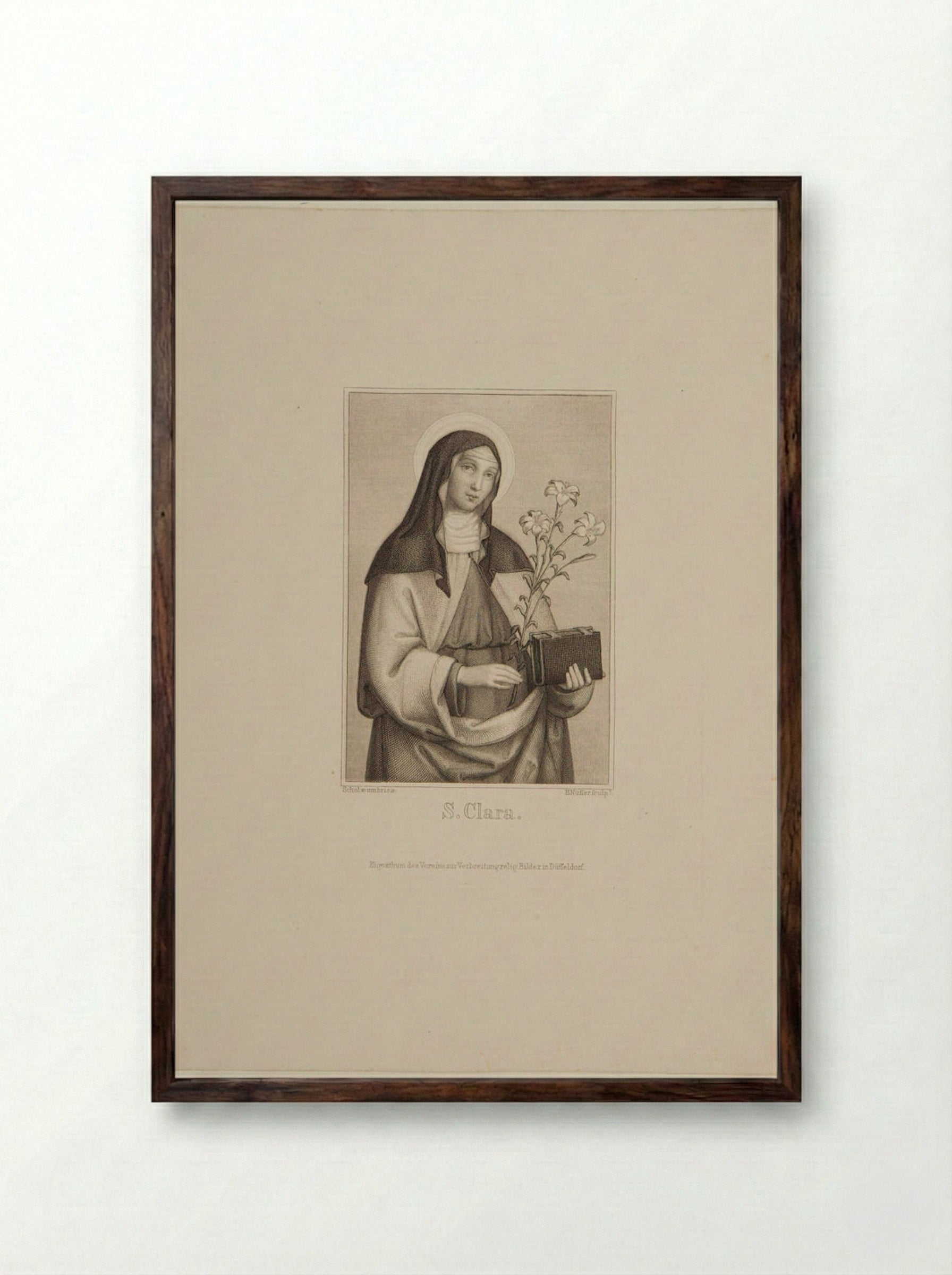 Saint Clara - Heinrich Nüsser - Framed Print Dark Wood