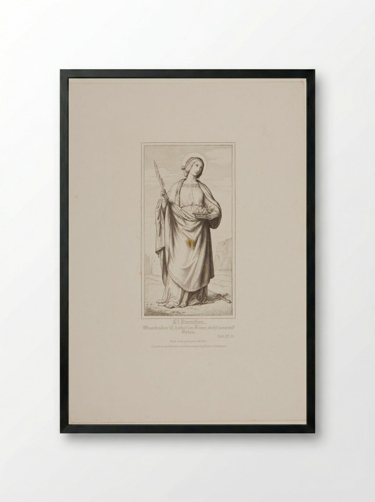 Saint Dorothea - Heinrich Nüsser - Framed Print Black