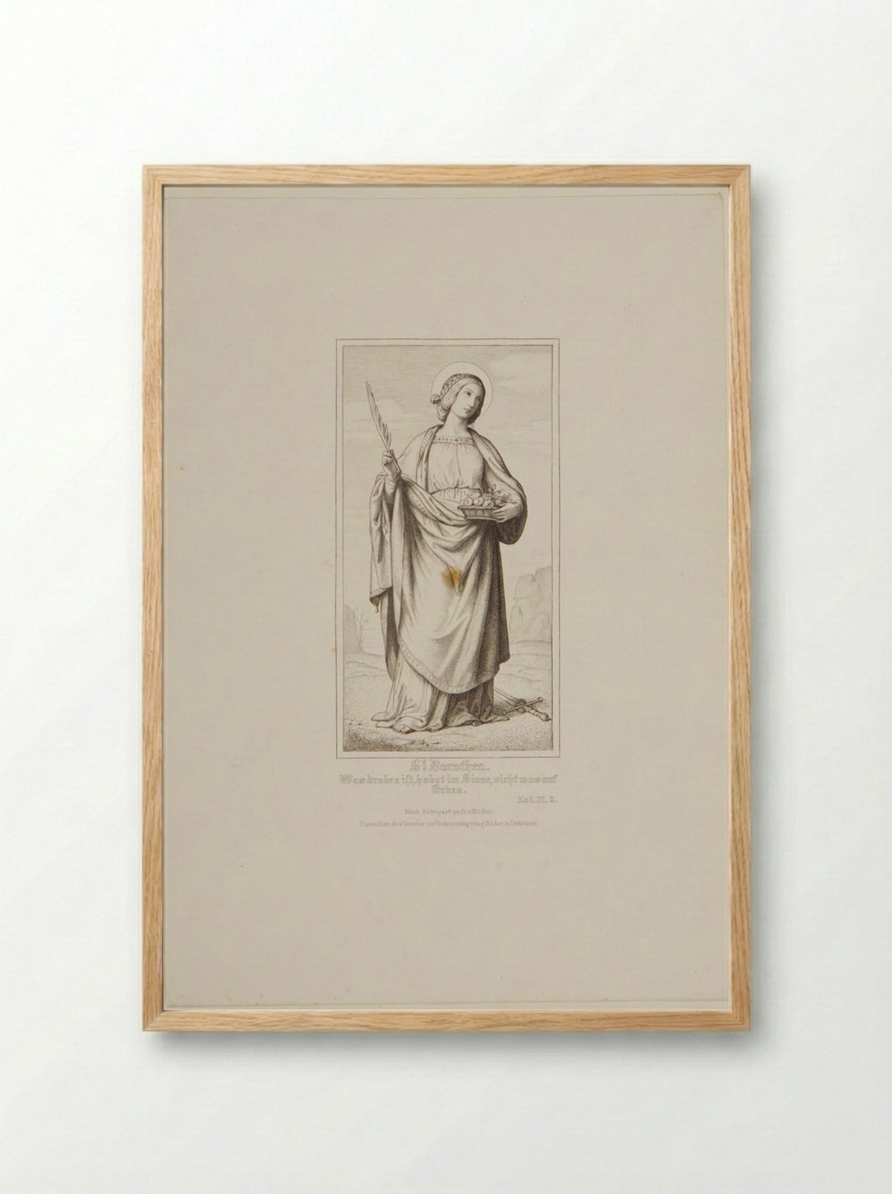 Saint Dorothea - Heinrich Nüsser - Framed Print Wood