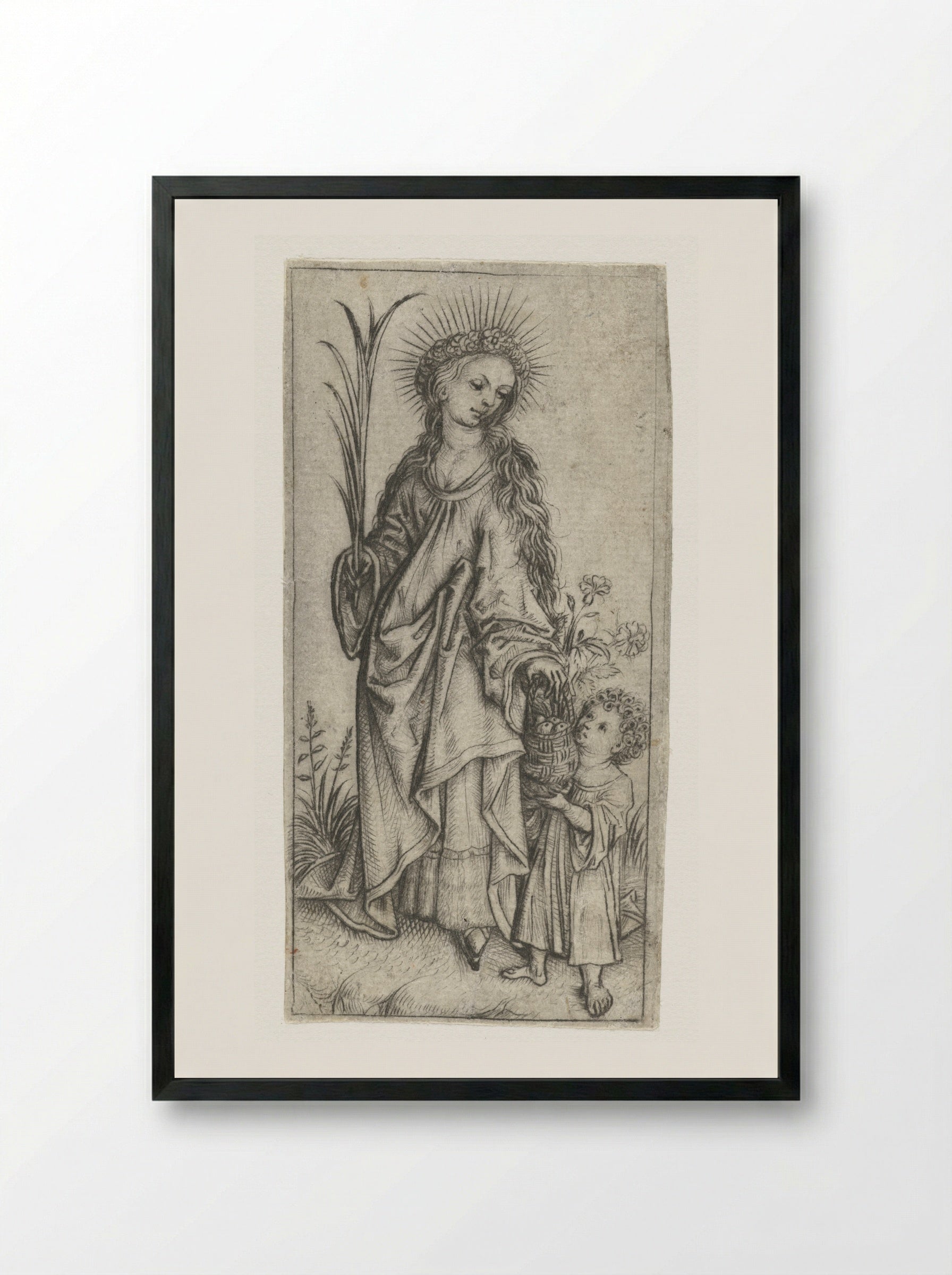 Saint Dorothy - Master of the Amsterdam Cabinet - Framed Print Black