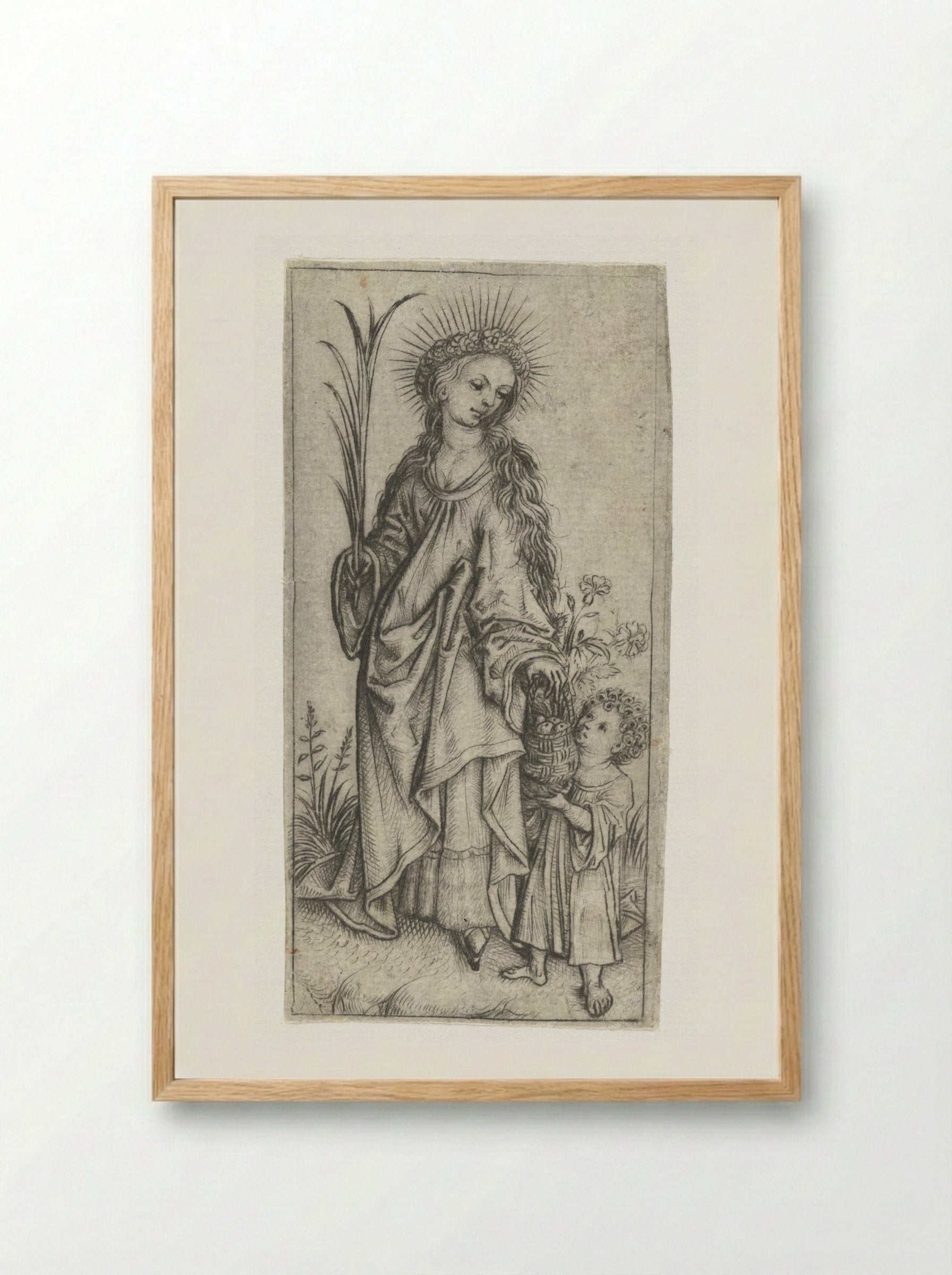 Saint Dorothy - Master of the Amsterdam Cabinet - Framed Print Wood