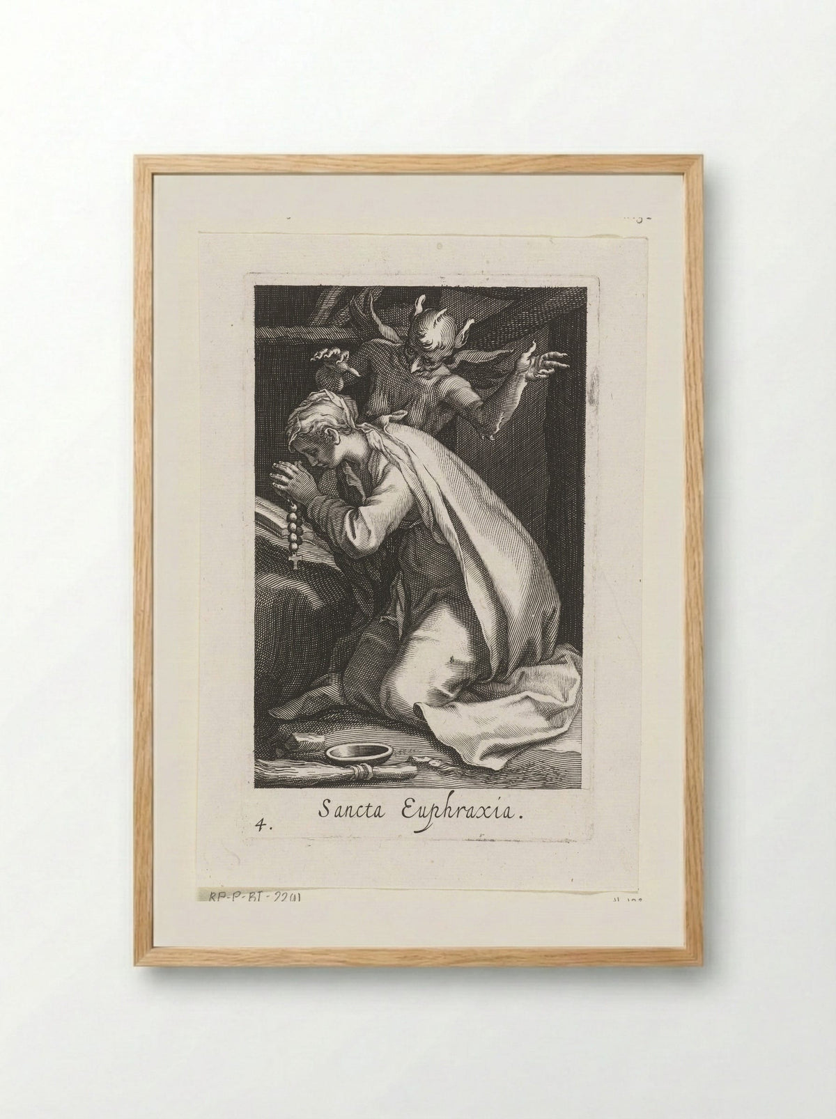 Saint Euphrasia of Constantinople as a Hermit - Boëtius Adamsz. Bolswert - Framed Print Wood