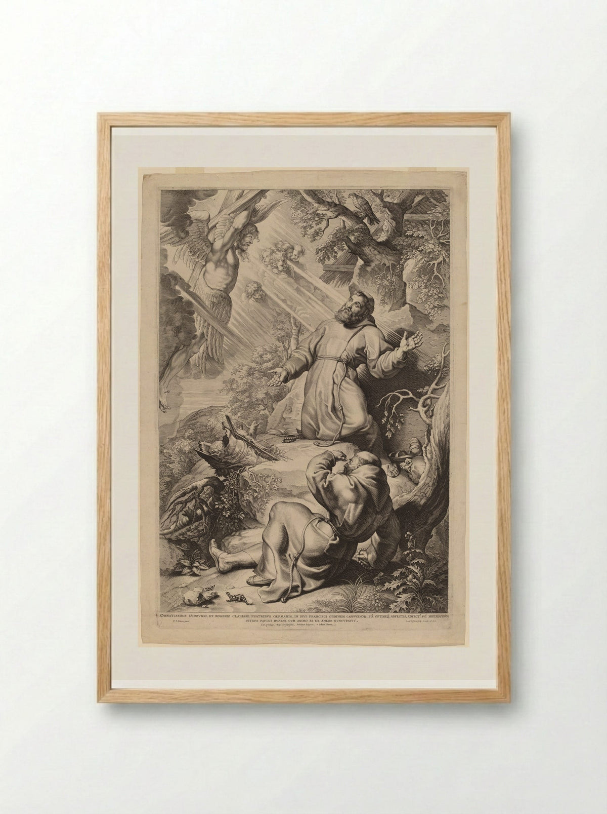 Saint Francis Receiving the Stigmata - Lucas Vorsterman I - Framed Print Wood