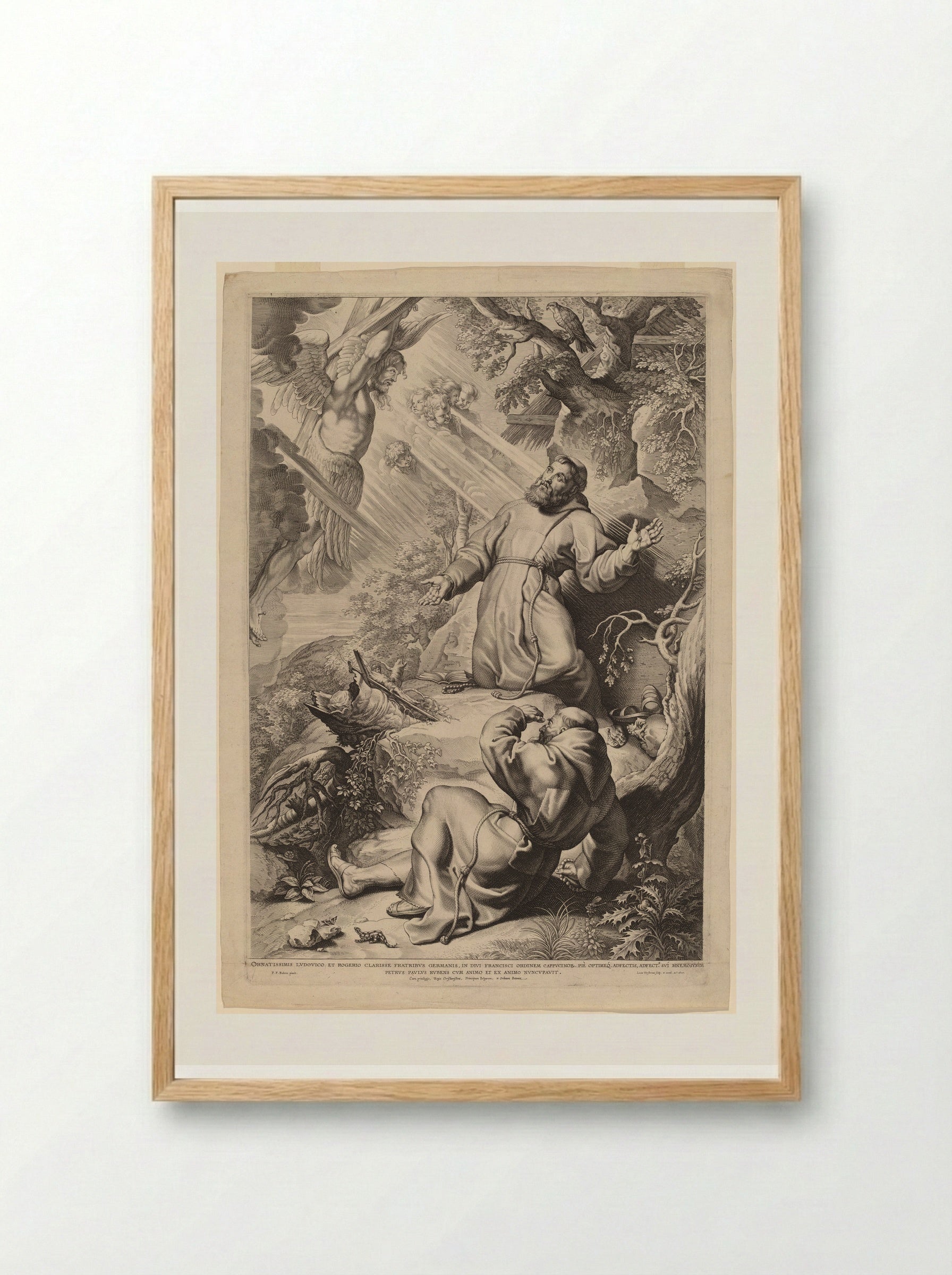 Saint Francis Receiving the Stigmata - Lucas Vorsterman I - Framed Print Wood