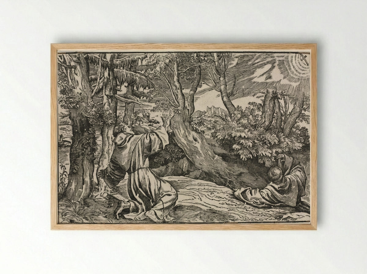 Saint Francis Receiving the Stigmata - Niccolo Boldrini - Framed Print Wood