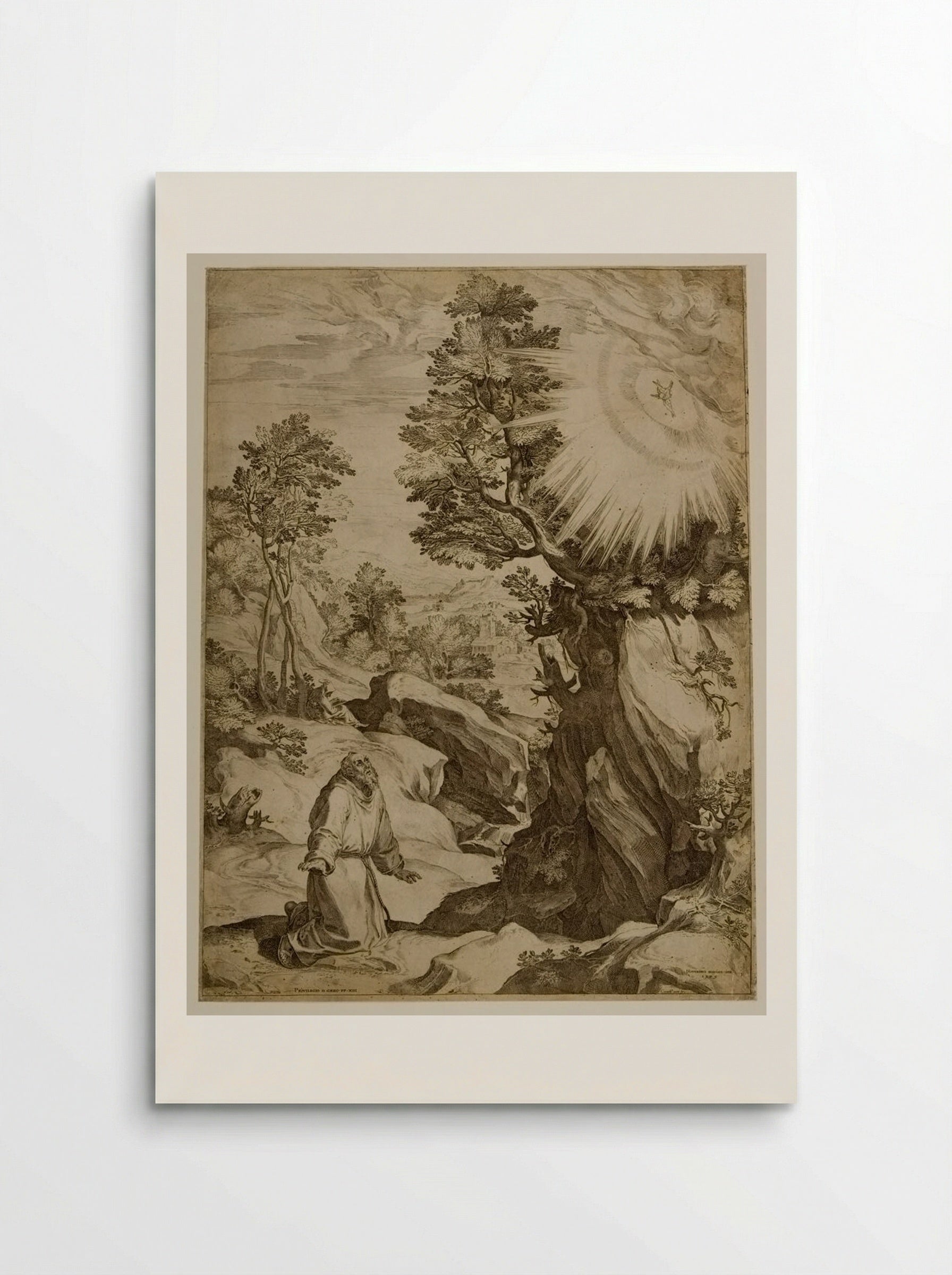 Saint Francis Receiving the Stigmata - Cornelis Cort - Poster