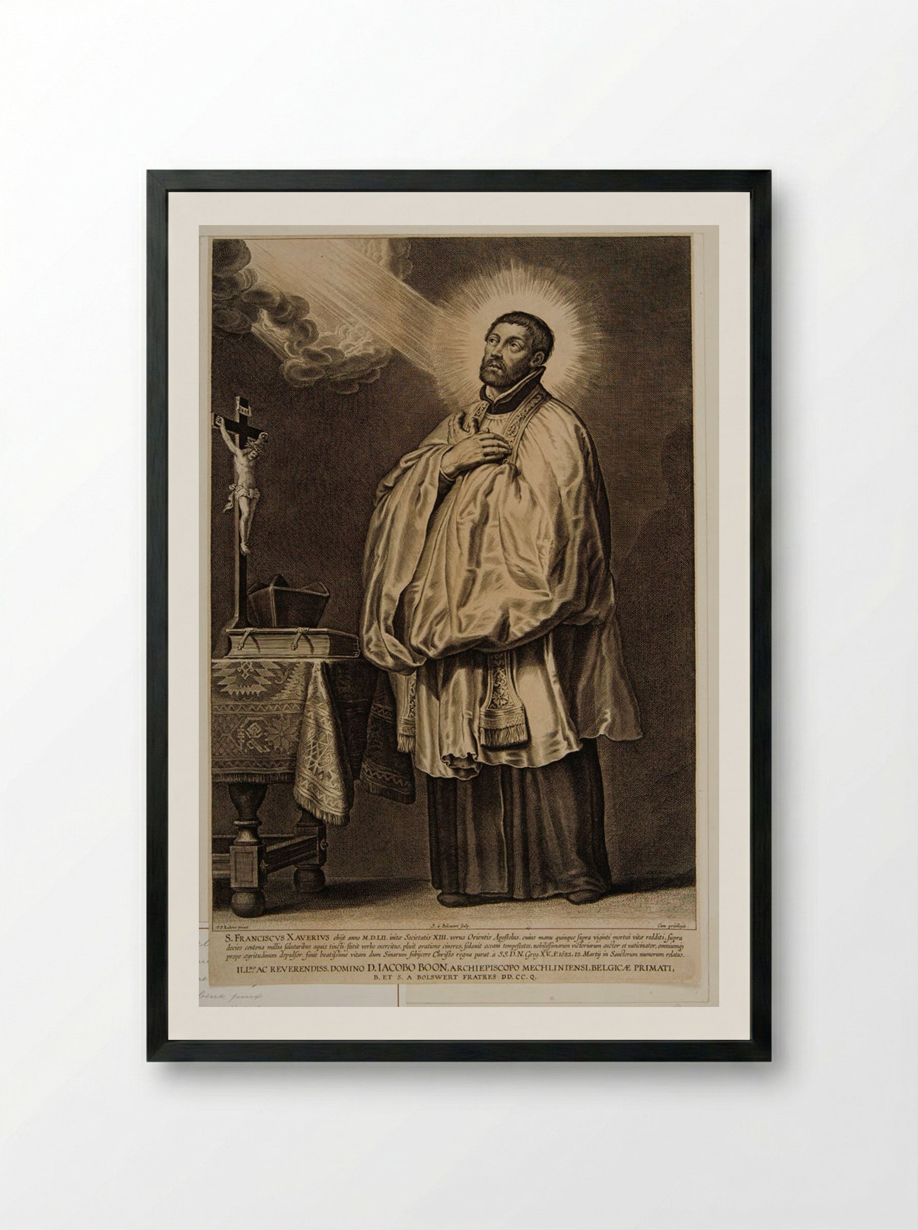Saint Francis Xavier - Schelte Adamsz. Bolswert - Framed Print Black