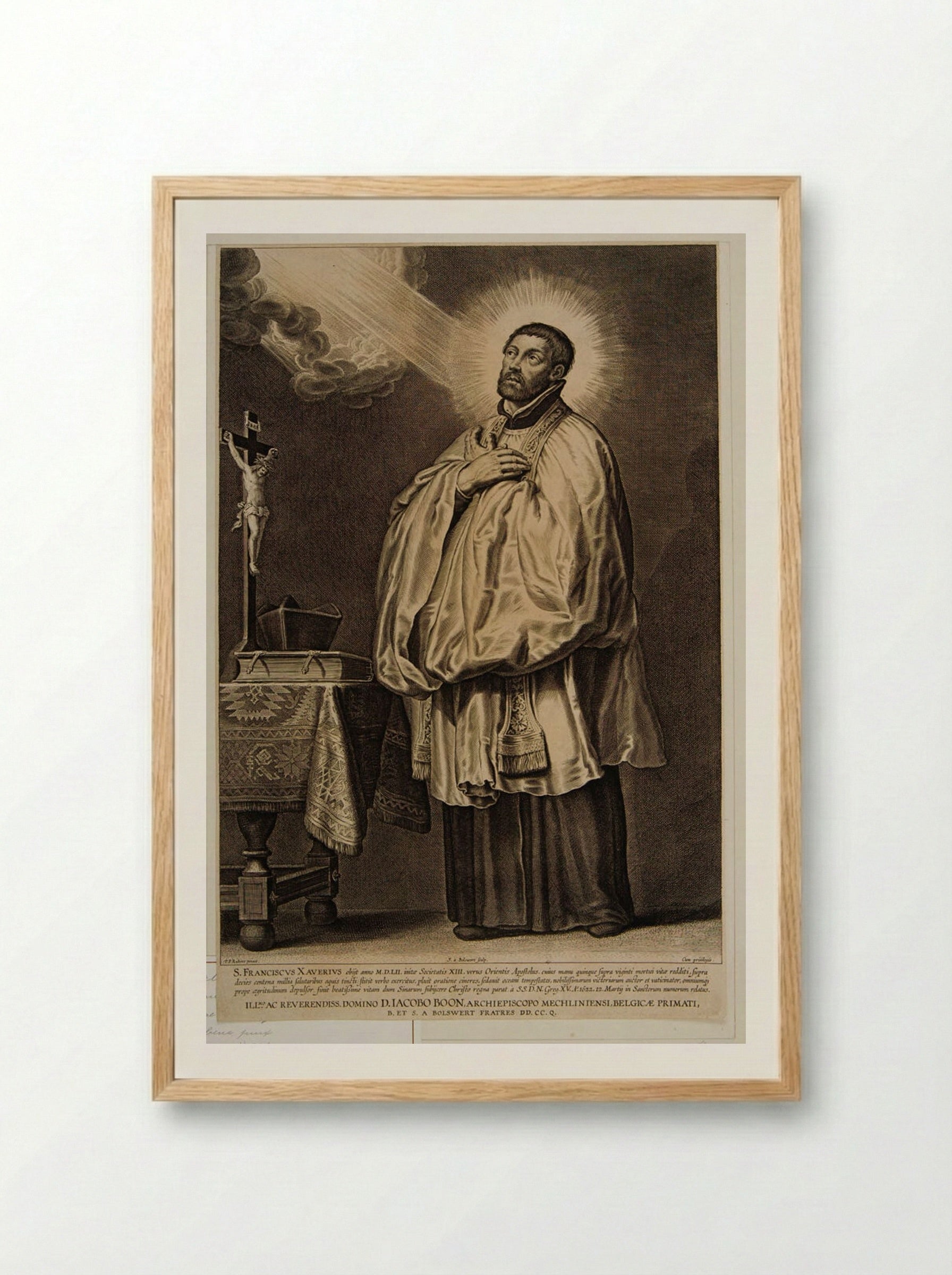 Saint Francis Xavier - Schelte Adamsz. Bolswert - Framed Print Wood