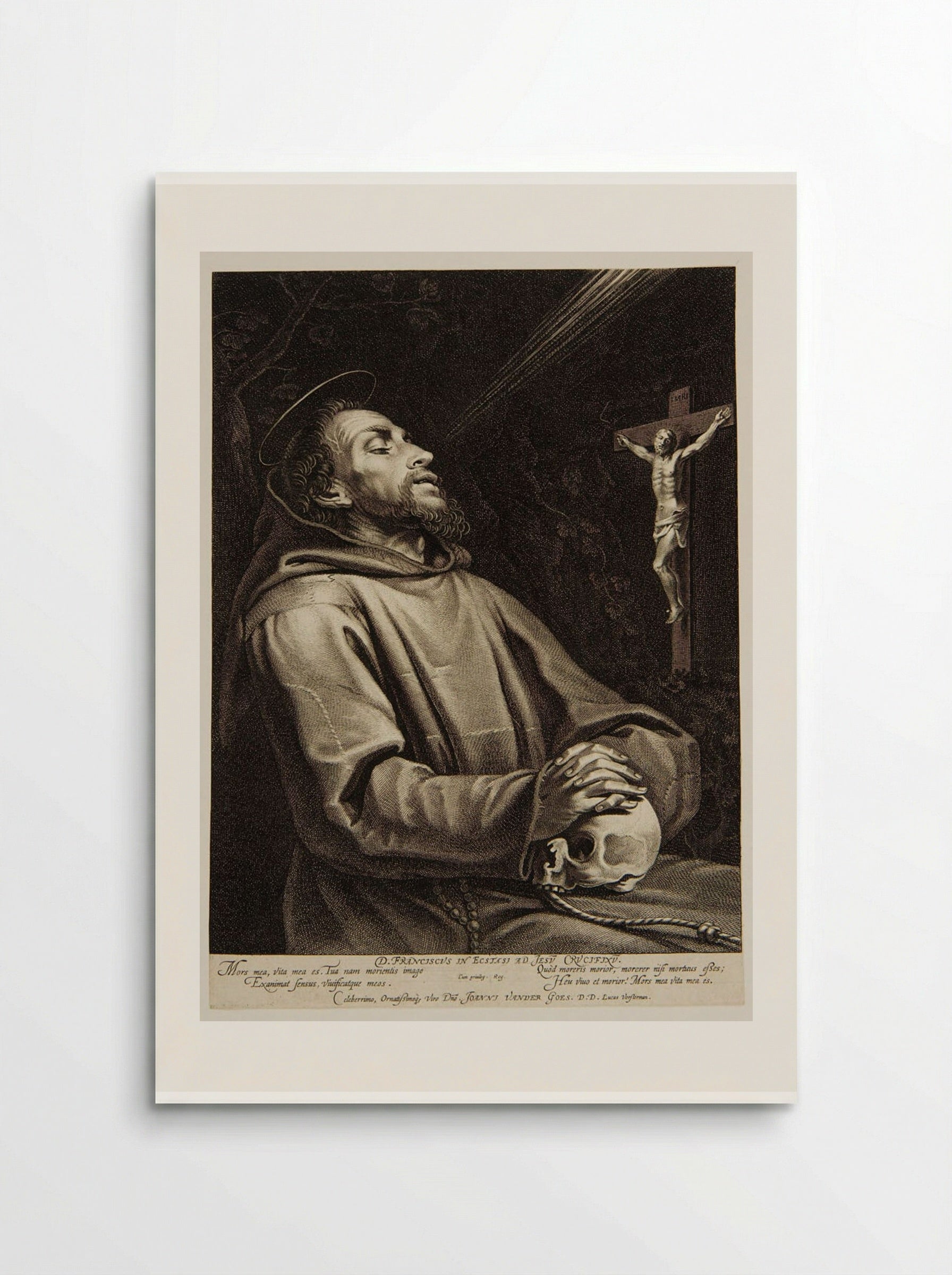 Saint Francis in Ecstasy before the Crucified Christ - Lucas Vorsterman I - Poster