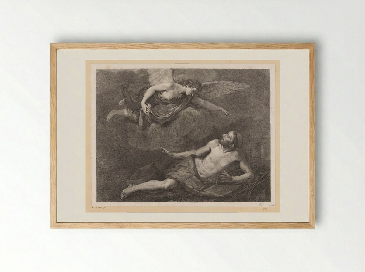 Saint Francis of Assisi and the Angel - Giovanni Marco Pitteri - Framed Print Wood