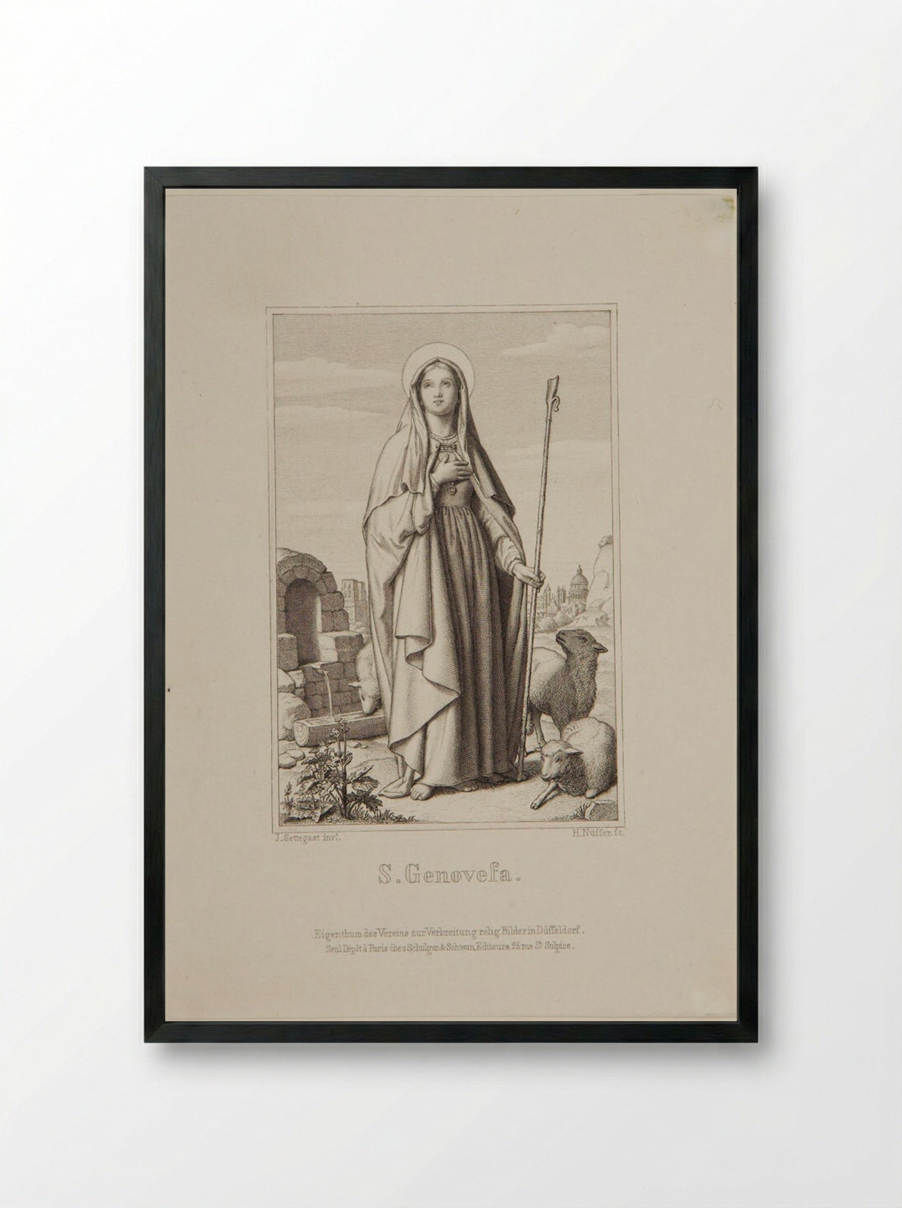 Saint Geneviève - Heinrich Nüsser - Framed Print Black