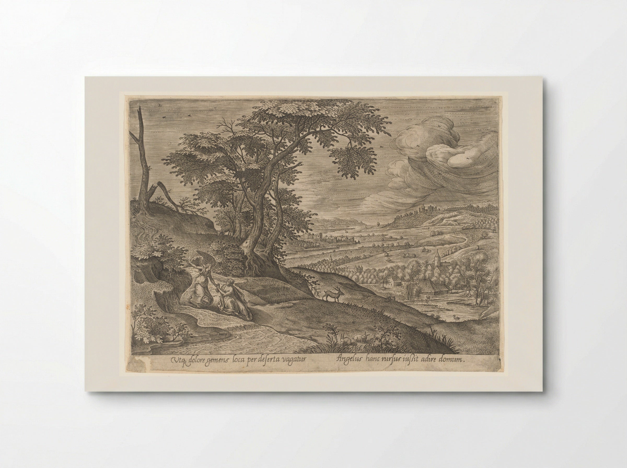 Saint Genevieve with an Angel - Philips Galle - Poster