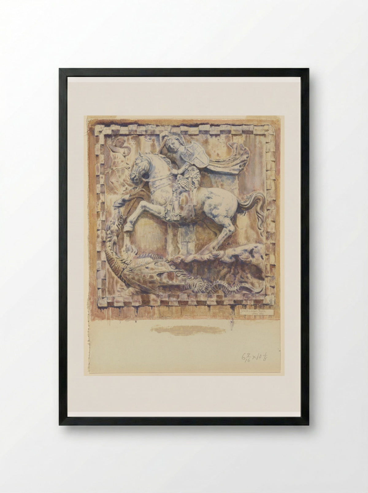 Saint George and the Dragon - Joseph Lindon Smith - Framed Print Black