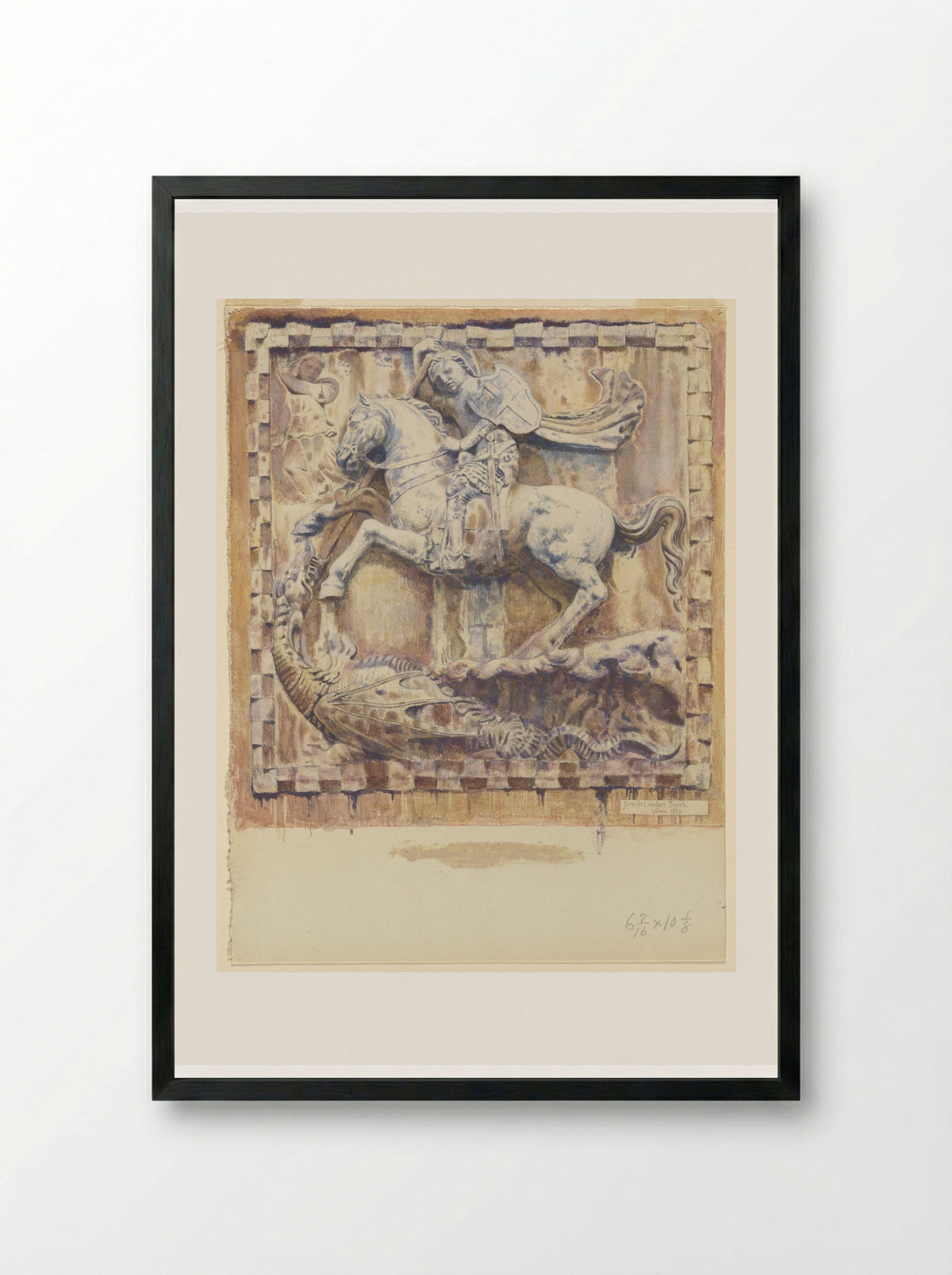 Saint George and the Dragon - Joseph Lindon Smith - Framed Print Black