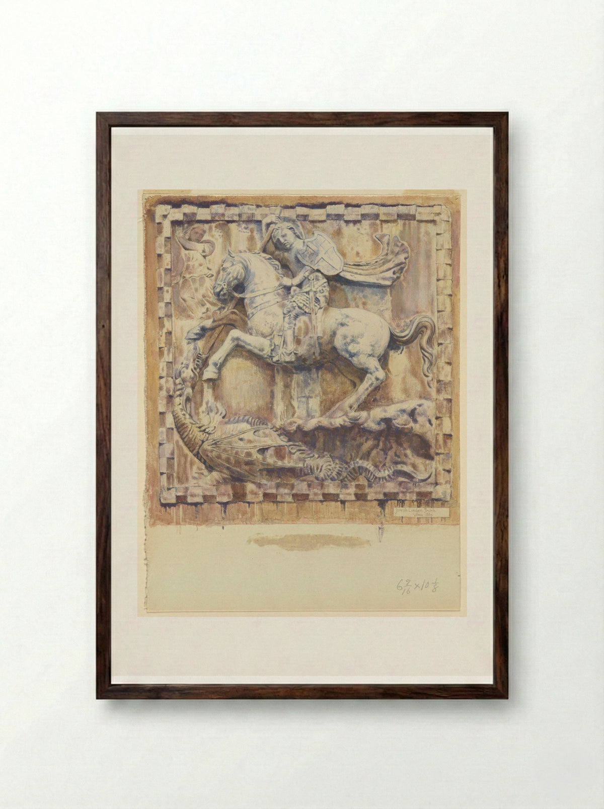 Saint George and the Dragon - Joseph Lindon Smith - Framed Print Dark Wood