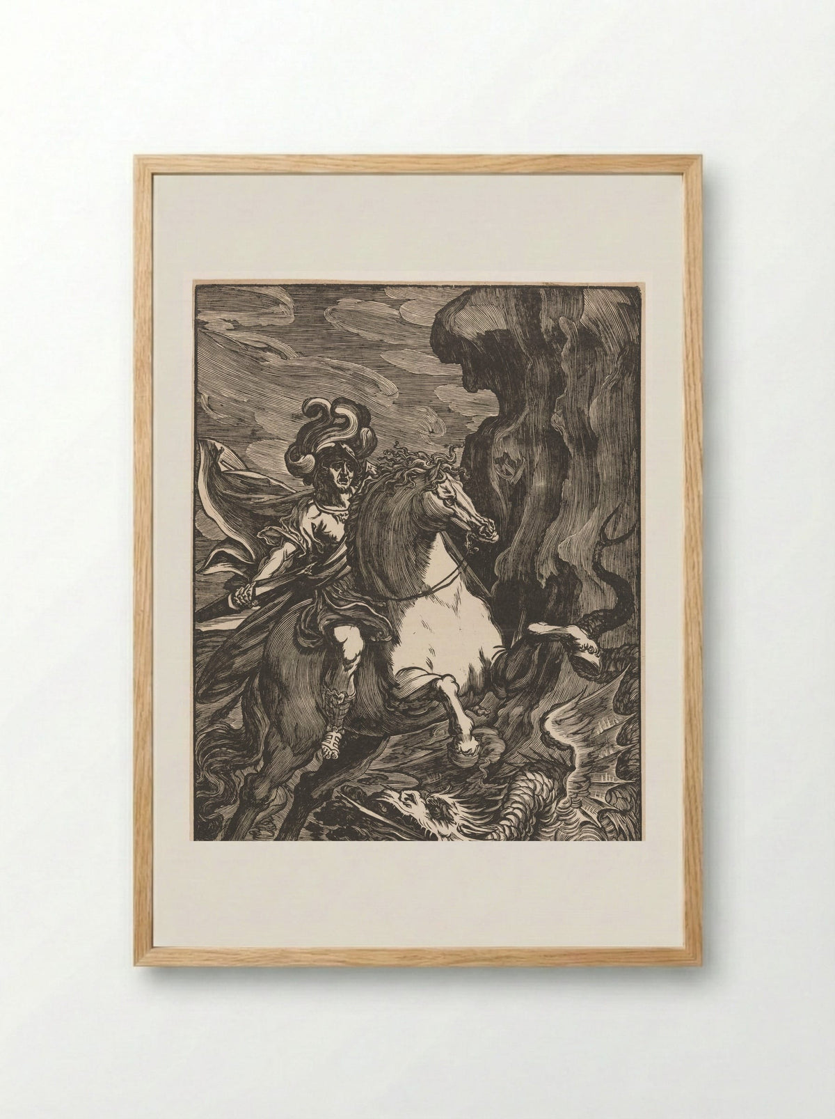 Saint George and the Dragon - Giuseppe Scolari - Framed Print Wood