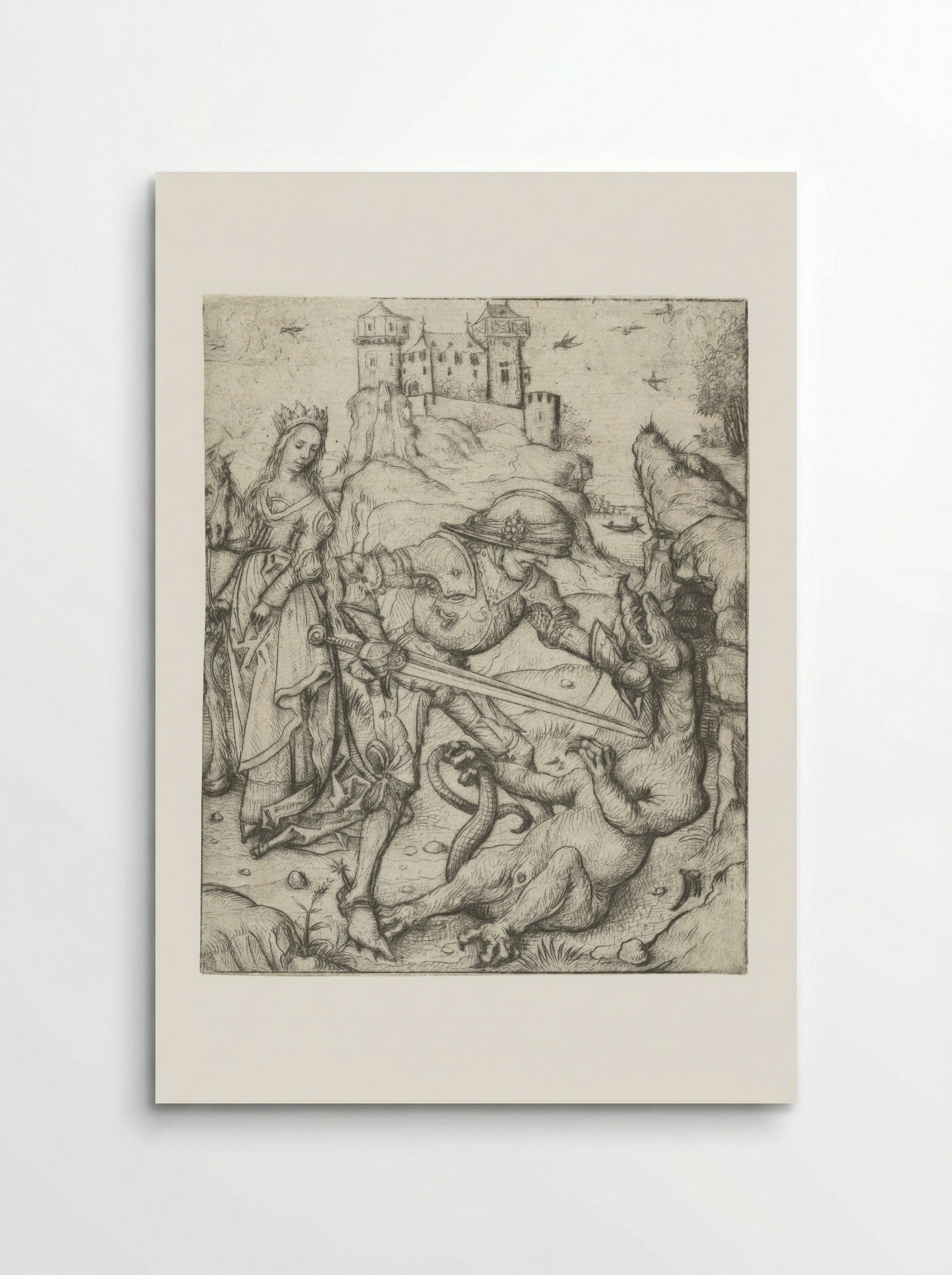 Saint George on Foot - Master of the Amsterdam Cabinet - Poster