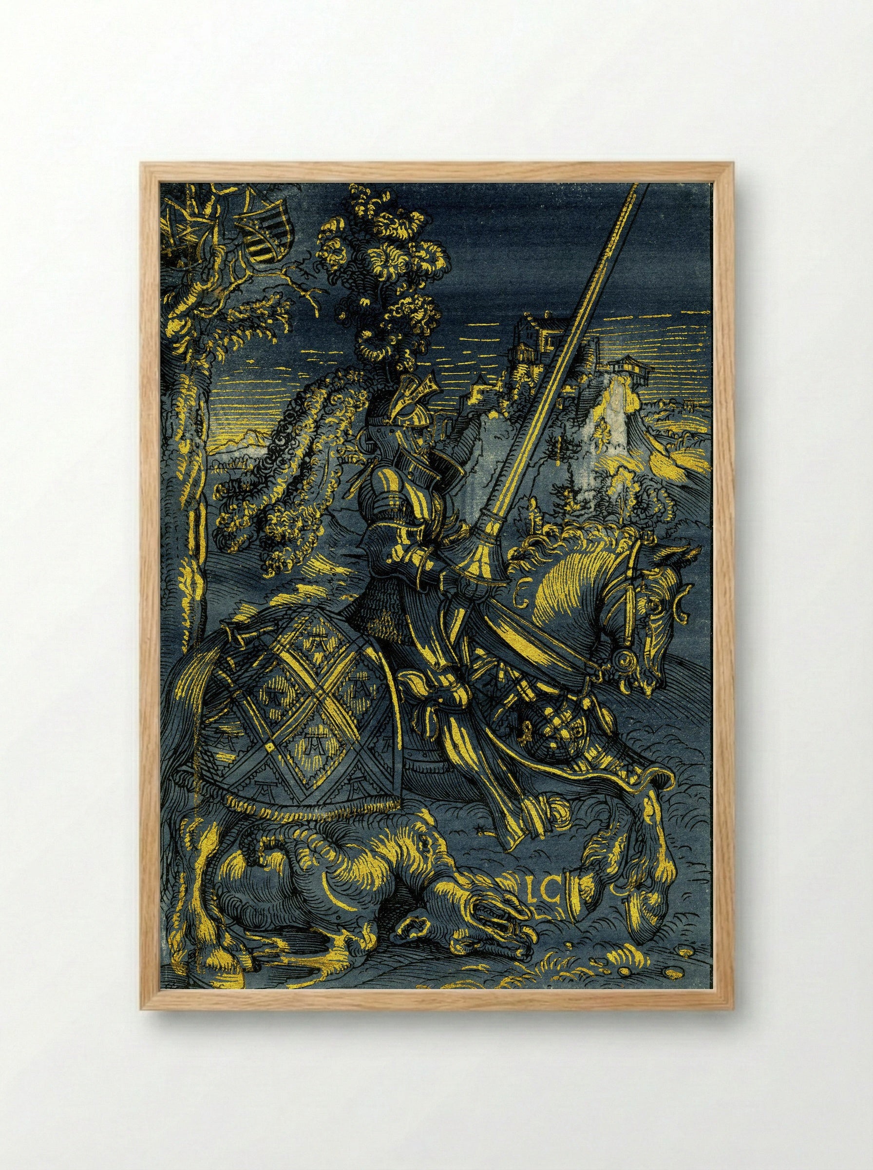 Saint George on Horseback - Lucas Cranach the Elder - Framed Print Wood