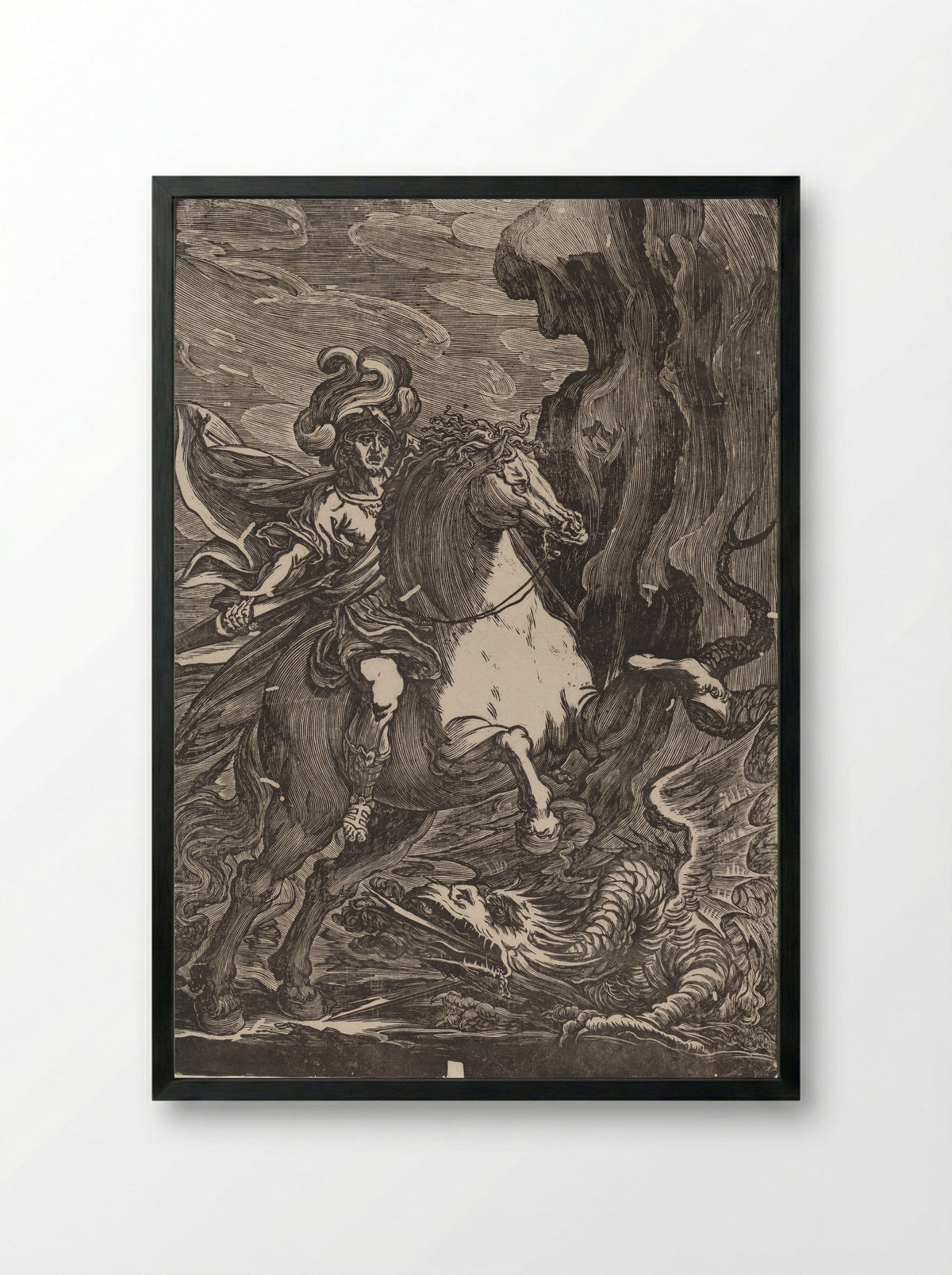 Saint George - Giuseppe Scolari - Framed Print Black