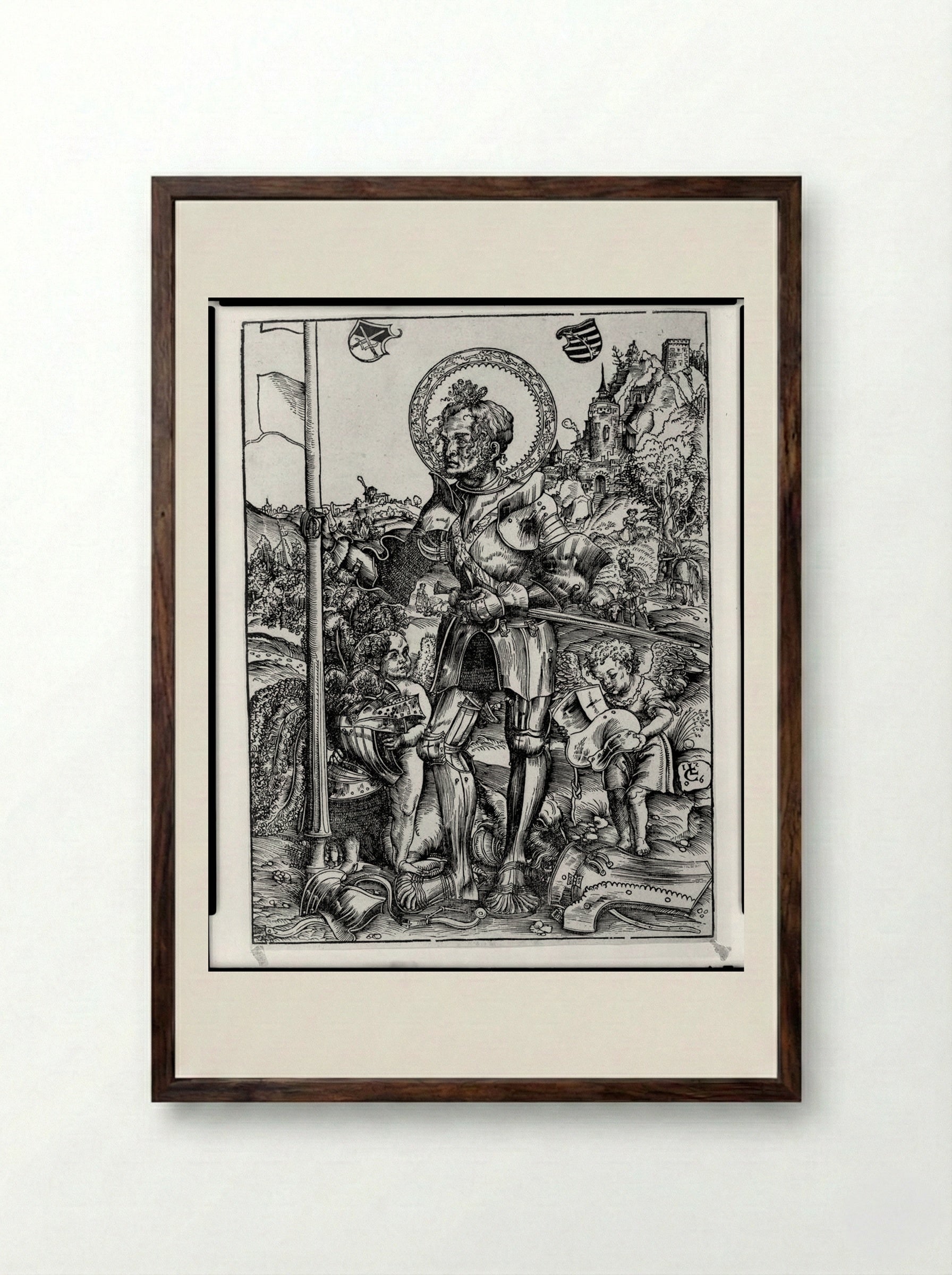 Saint George - Lucas Cranach the Elder - Framed Print Dark Wood