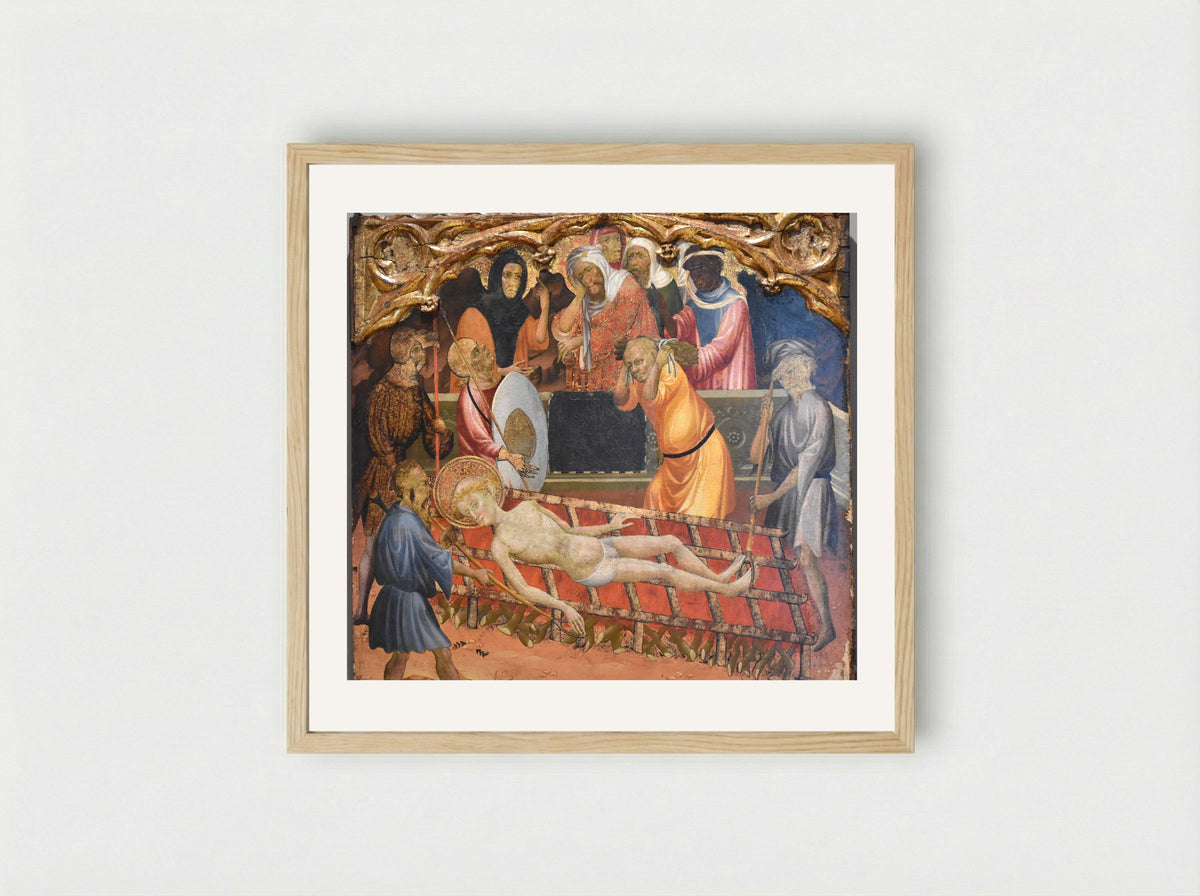 Saint Giles with Christ Triumphant over Satan and the Mission of the Apostles - Miguel Alcañiz - Framed Print Wood