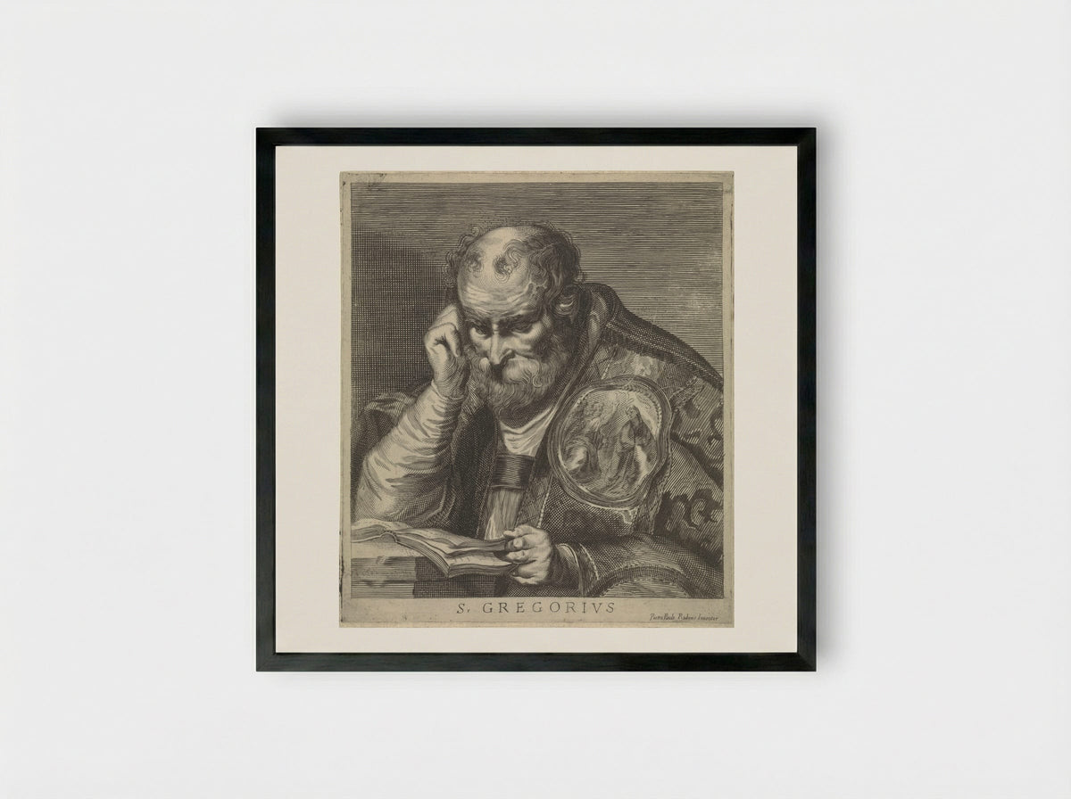 Saint Gregory Reading - Theodorus van Kessel - Framed Print Black