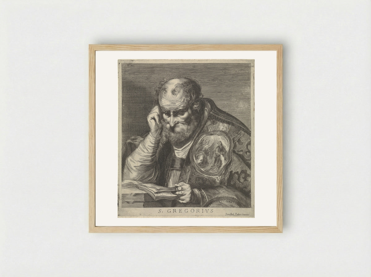 Saint Gregory Reading - Theodorus van Kessel - Framed Print Wood