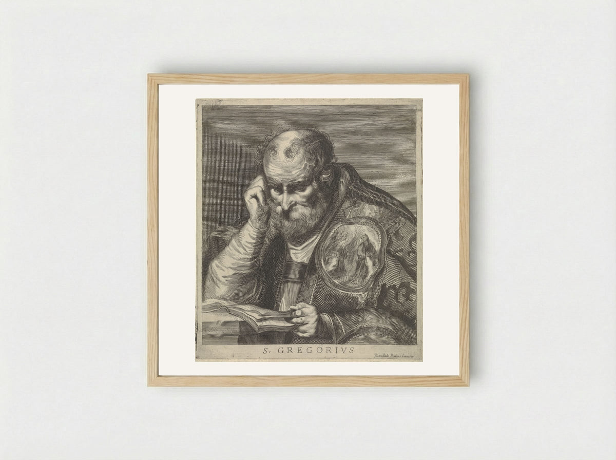 Saint Gregory Reading - Theodorus van Kessel - Framed Print Wood