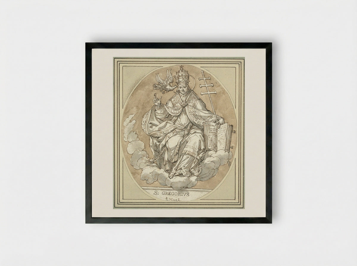 Saint Gregory - Godfried Maes - Framed Print Black