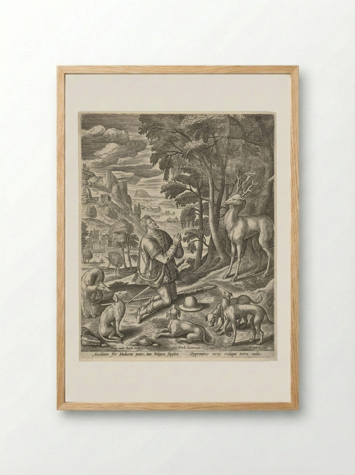 Saint Hubert - Hendrick Goltzius - Framed Print Wood