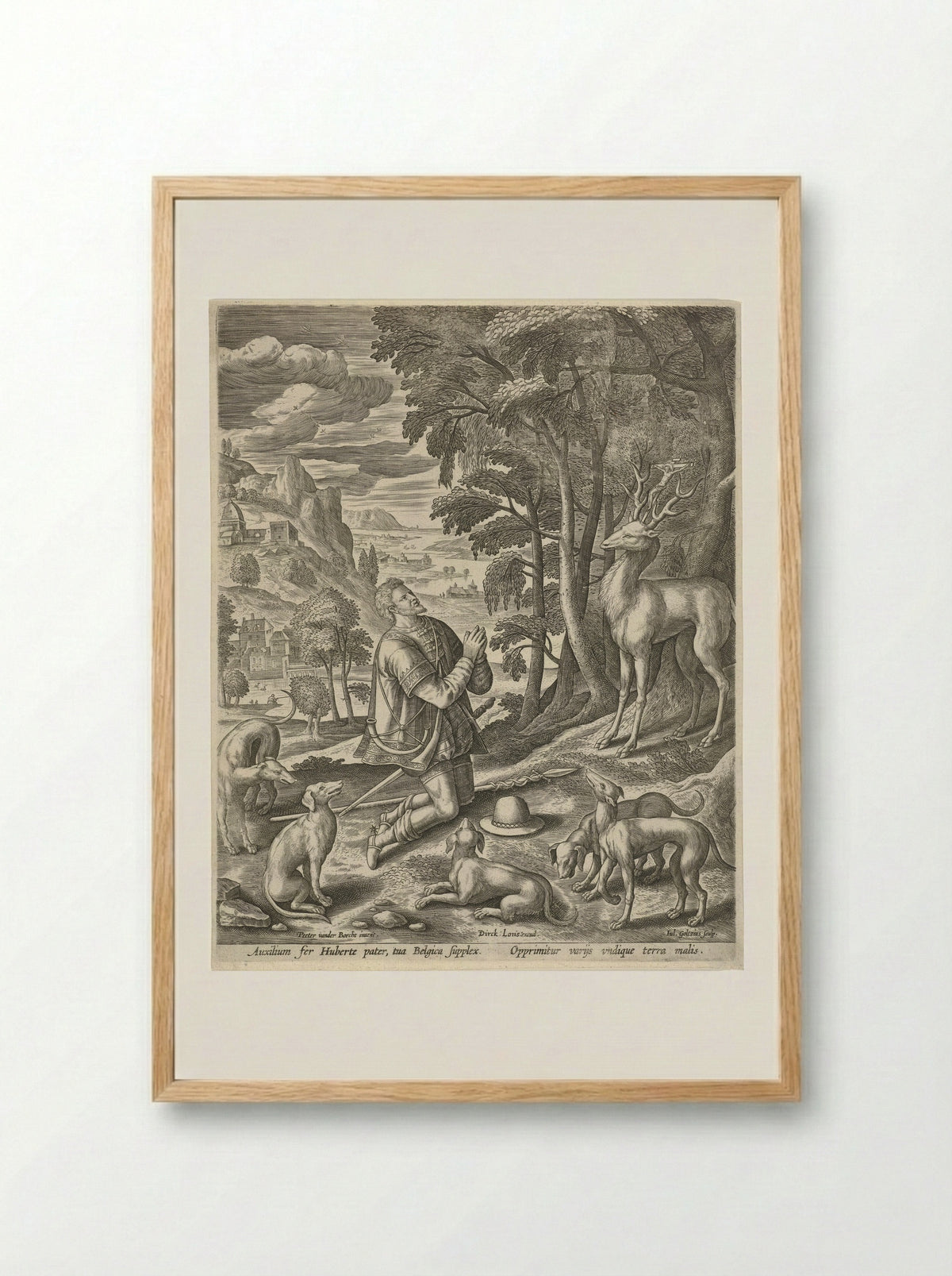 Saint Hubert - Hendrick Goltzius - Framed Print Wood
